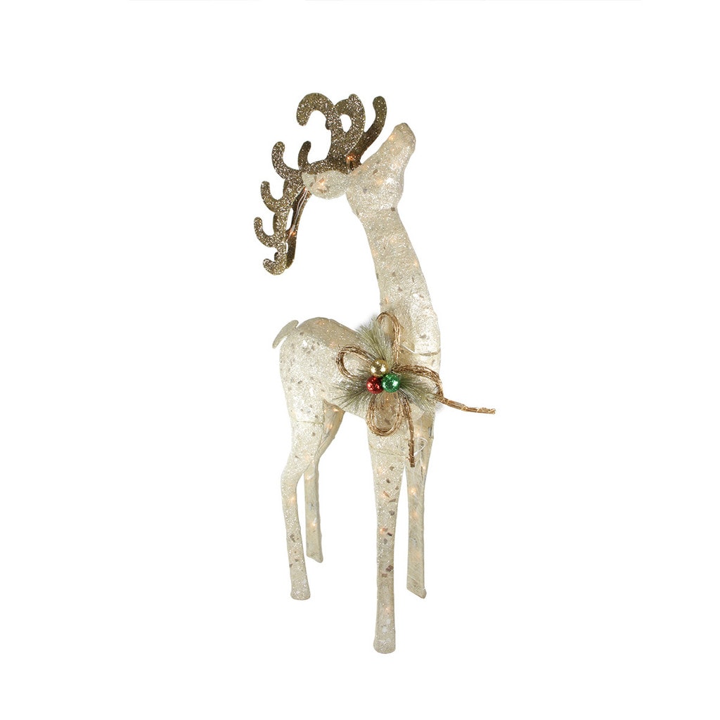 Northlight 31476247 46-in Freestanding Reindeer Yard decoration with Clear Incandescent Lights