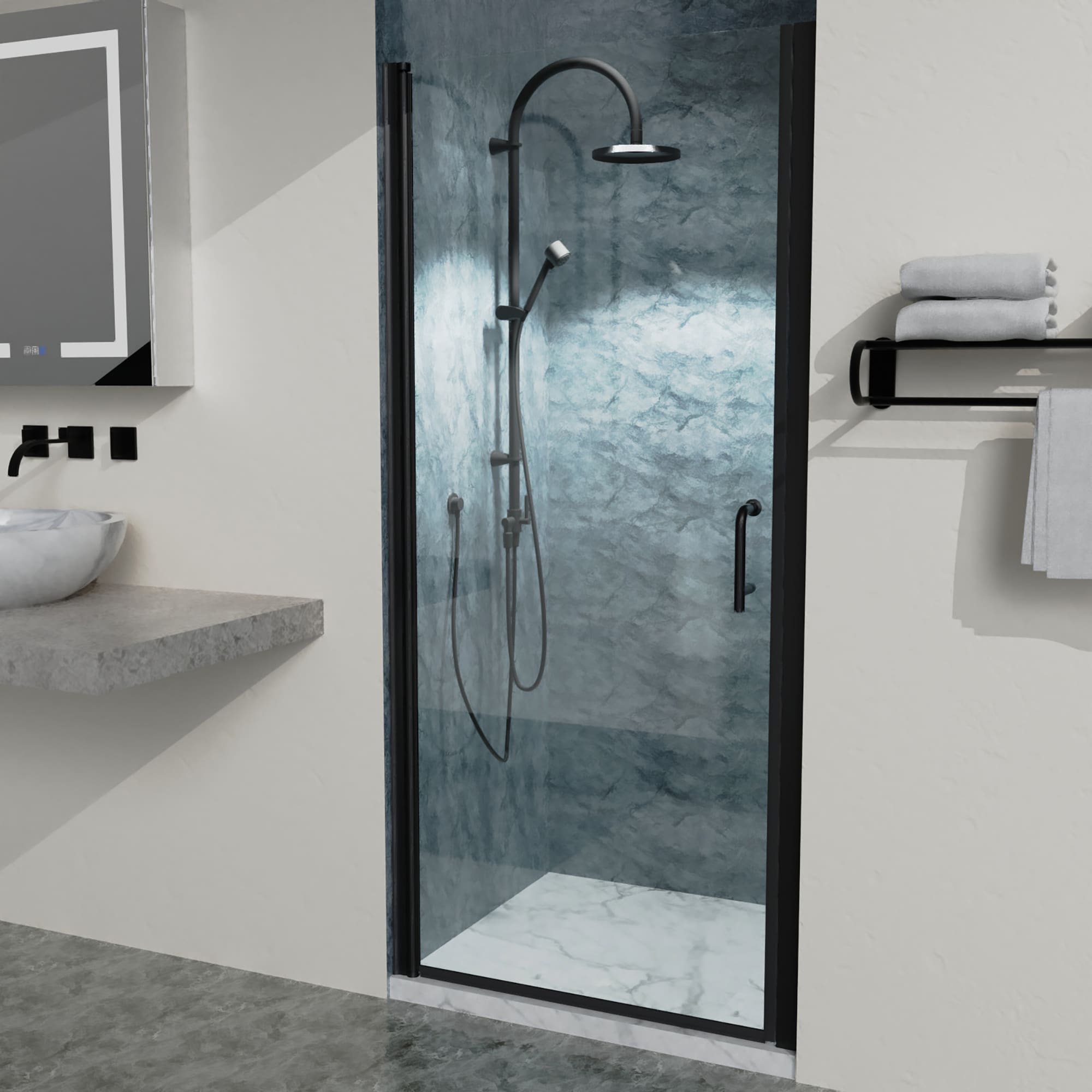 Lordear LD-AUG1012BL Shower-Doors - View #2