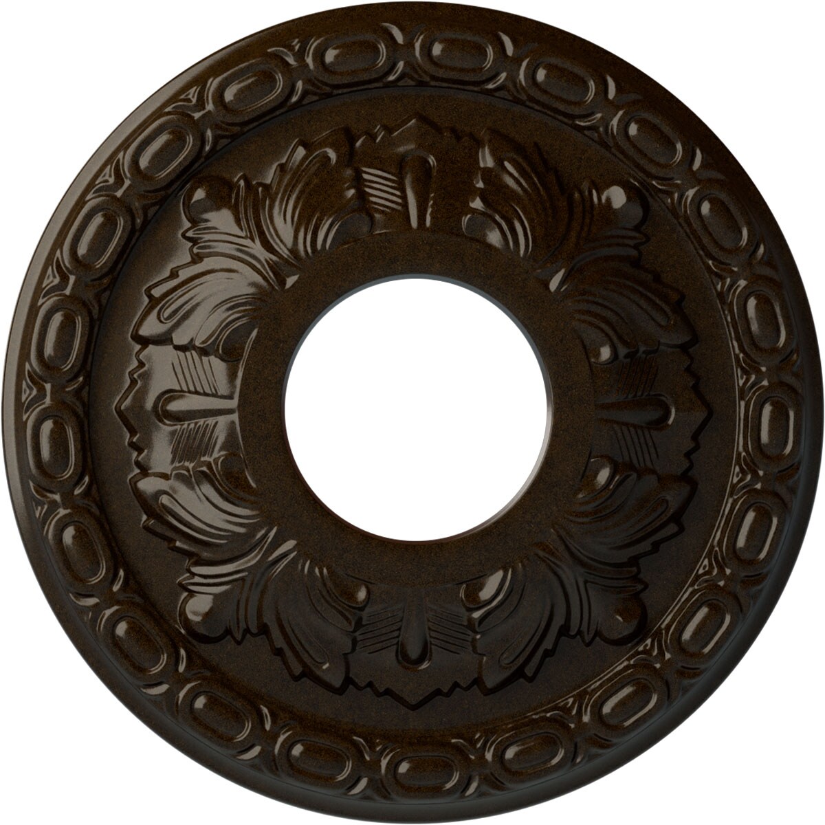 Ekena Millwork CM11LFBZS Leaf 11.375-in W x 11.375-in L Painted Bronze Polyurethane Whole Ceiling Medallion