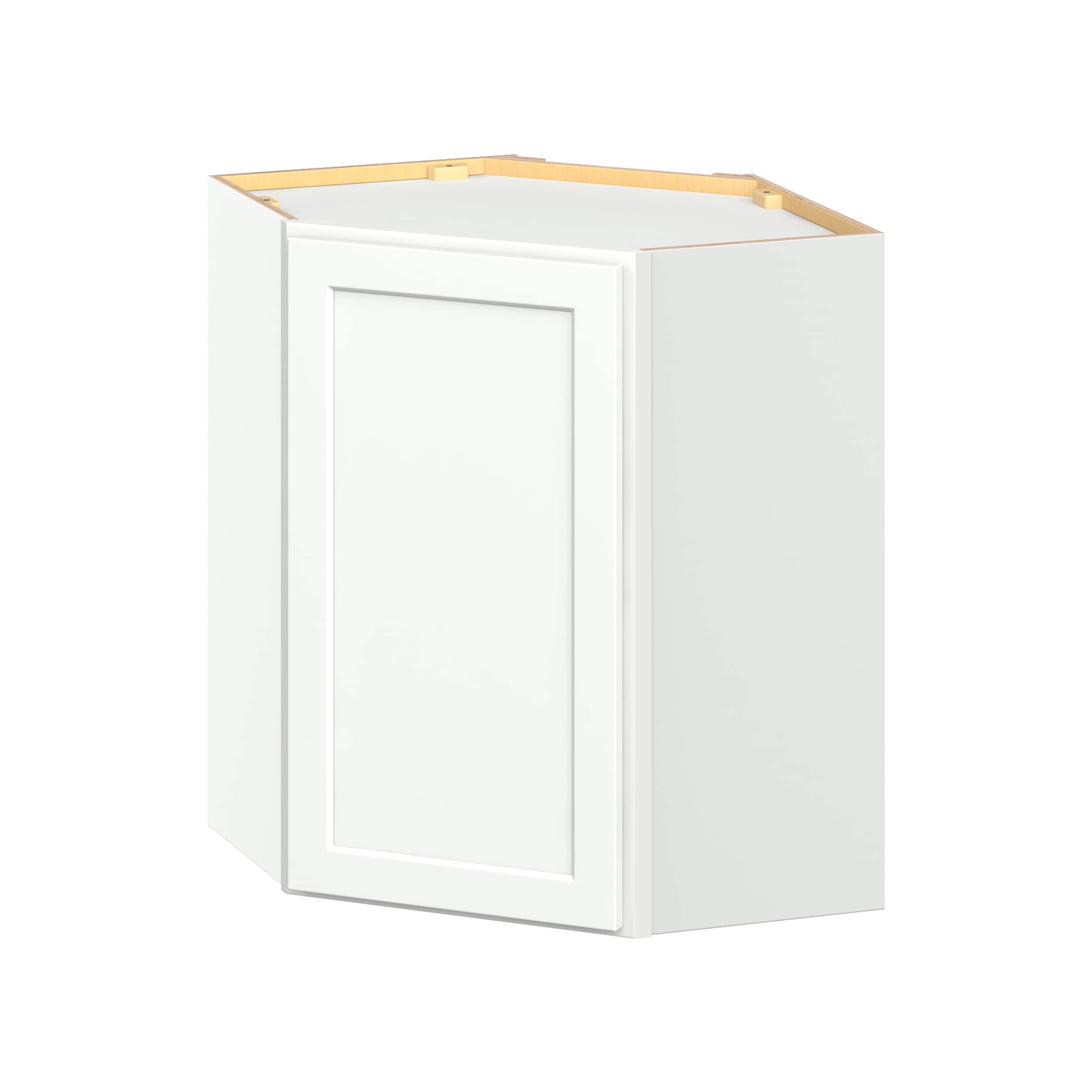 Hugo&Borg WA2430(L/R)-GL PRO Glendale 24-in W x 30-in H x 24-in D Pure White Diagonal Diagonal Corner wall Ready to assemble Plywood Cabinet (Recessed Panel Shaker)