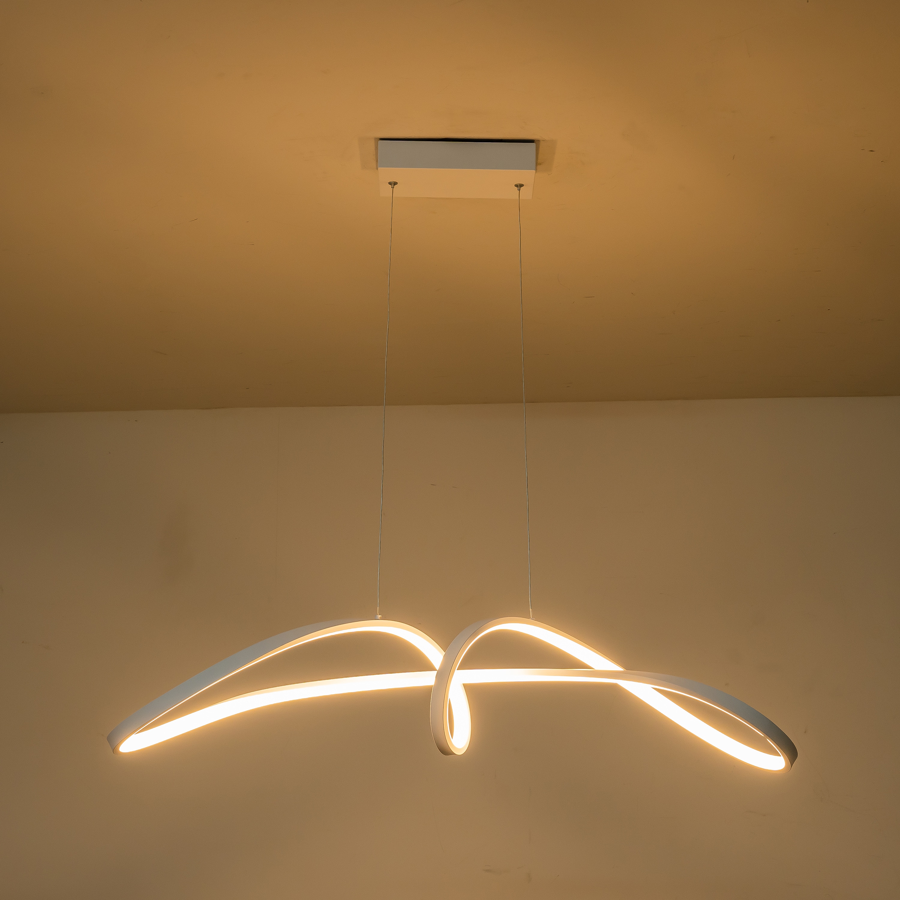 C Cattleya LCA2455-H 1 -Light Matte White Modern/contemporary Integrated LED For Use in Bedrooms, Dining Rooms, Foyers, Kitchens, Living Rooms Chandelier