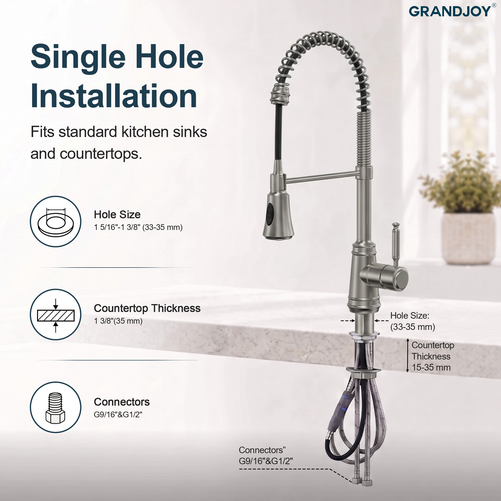 GRANDJOY SGF13GJ-45K-SS Kitchen-Faucets - View #8