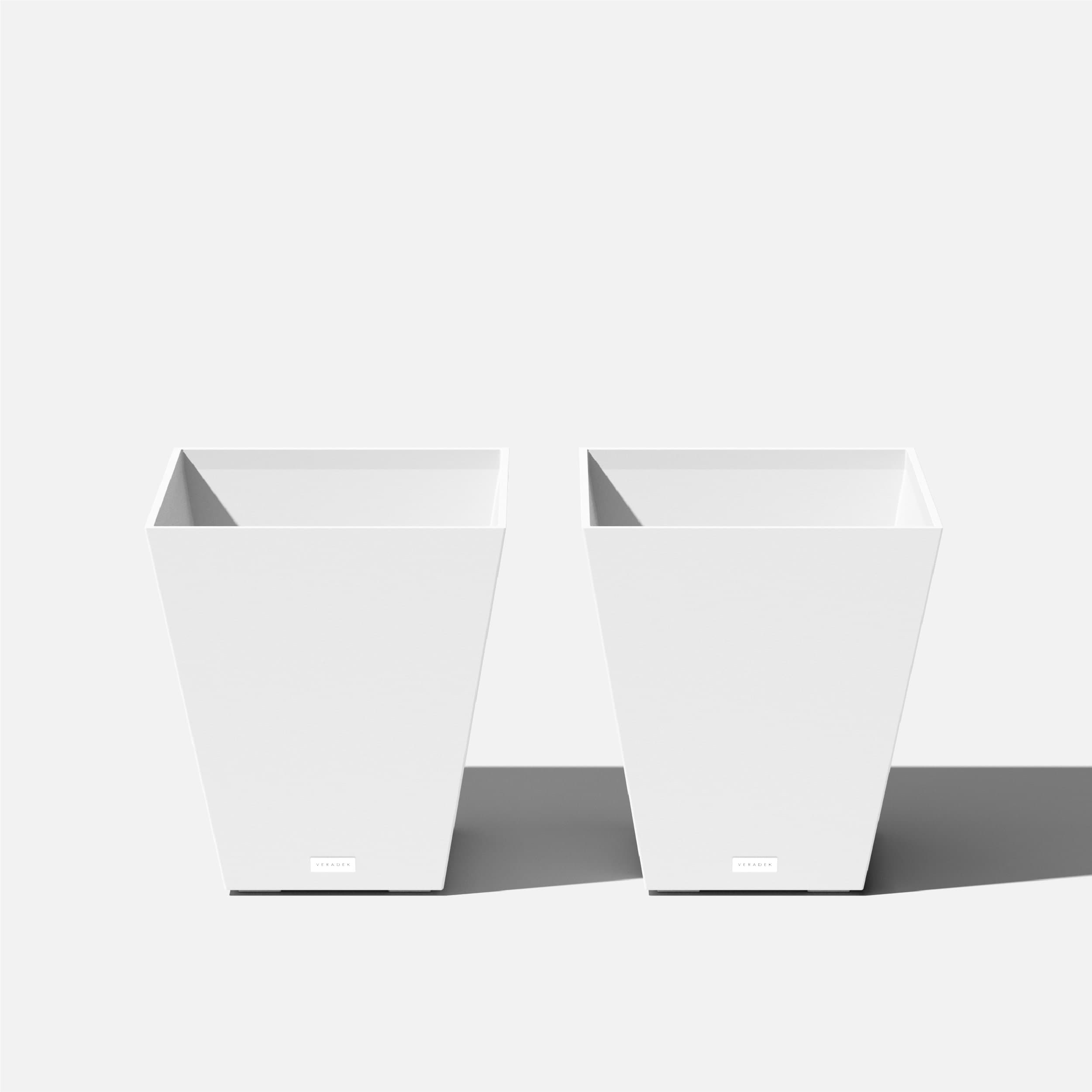 Veradek NBV18W-2PK 2 -Pack Square 16-in W x 18-in H x White Plastic Indoor/Outdoor Planter