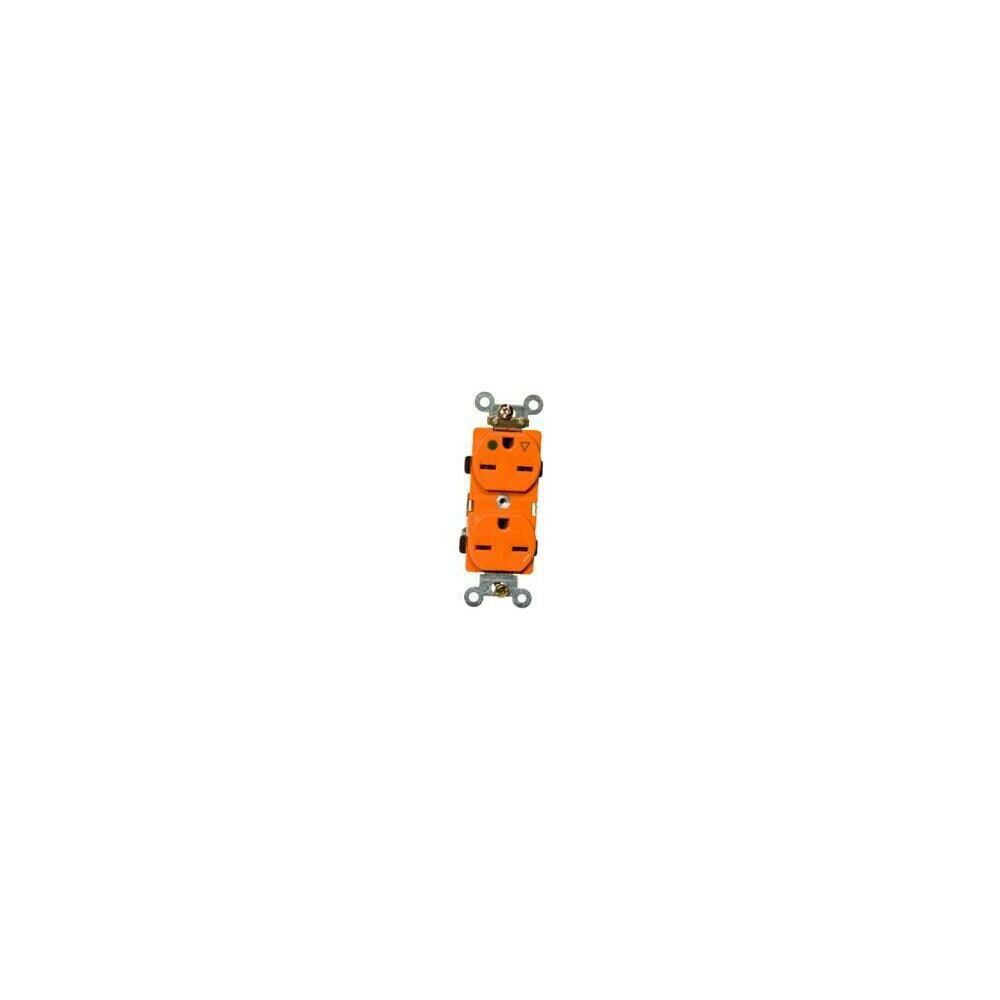  ZX9MSPR2339 Isolated Ground Duplex Receptacle Orange 15A-250V