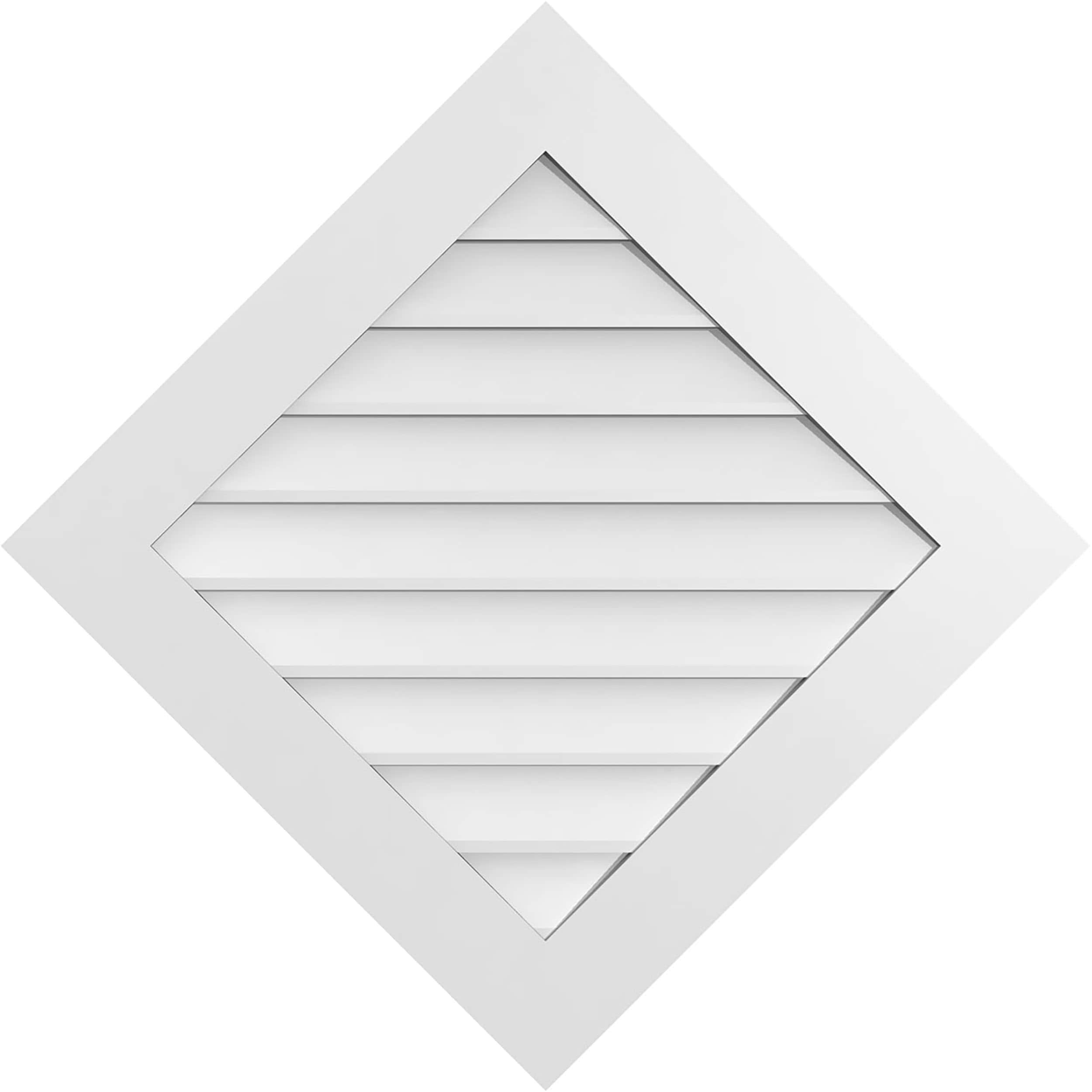 Ekena Millwork GVPDI36X3601SF 36-Inches x 36-Inches Off-white Diamond PVC Gable Louver Vent