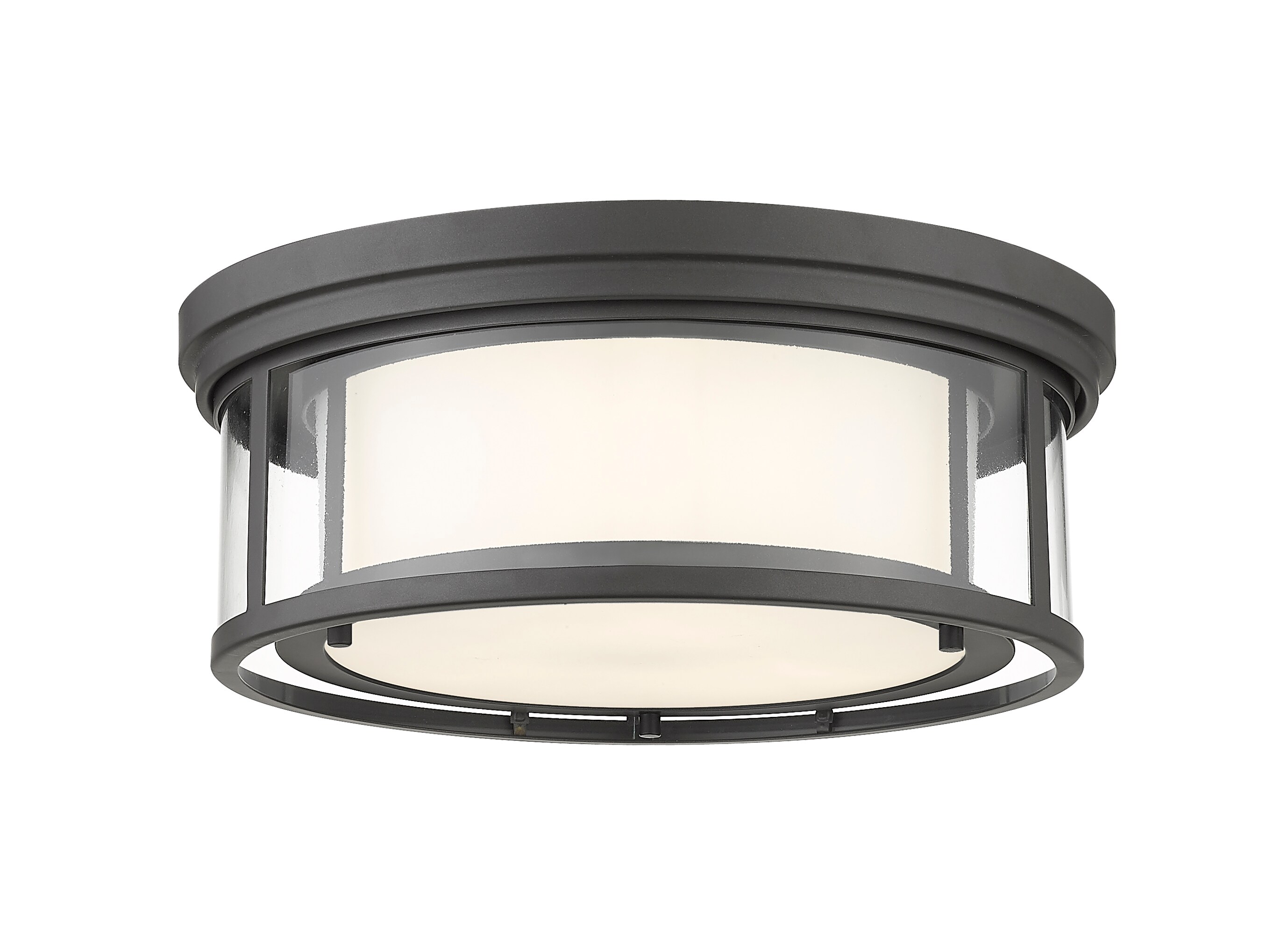 Z-Lite 426F16-BRZ Willow 3 -Light 16-in Brushed Bronze Flush Mount Light