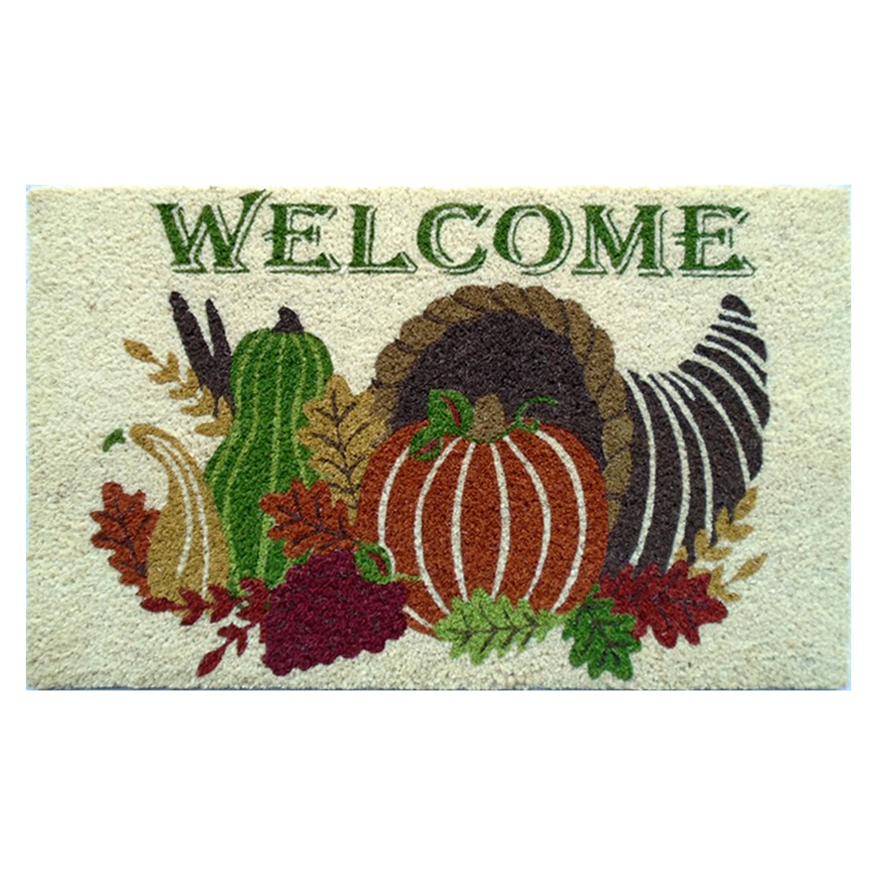  JJ-TI 2306A Multicolor Coir Rectangular Indoor or Outdoor Decorative Fall Door Mat