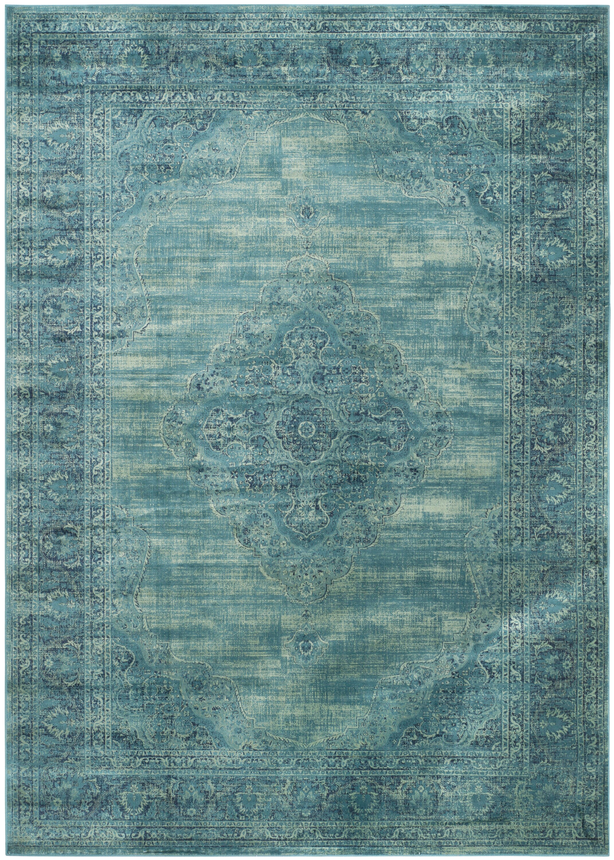 Safavieh VTG112-2220-10 Vintage Mezra 10 x 14 (ft) Loomed Synthetic Turquoise/Multi Rectangular Indoor Distressed/Overdyed Vintage Area rug