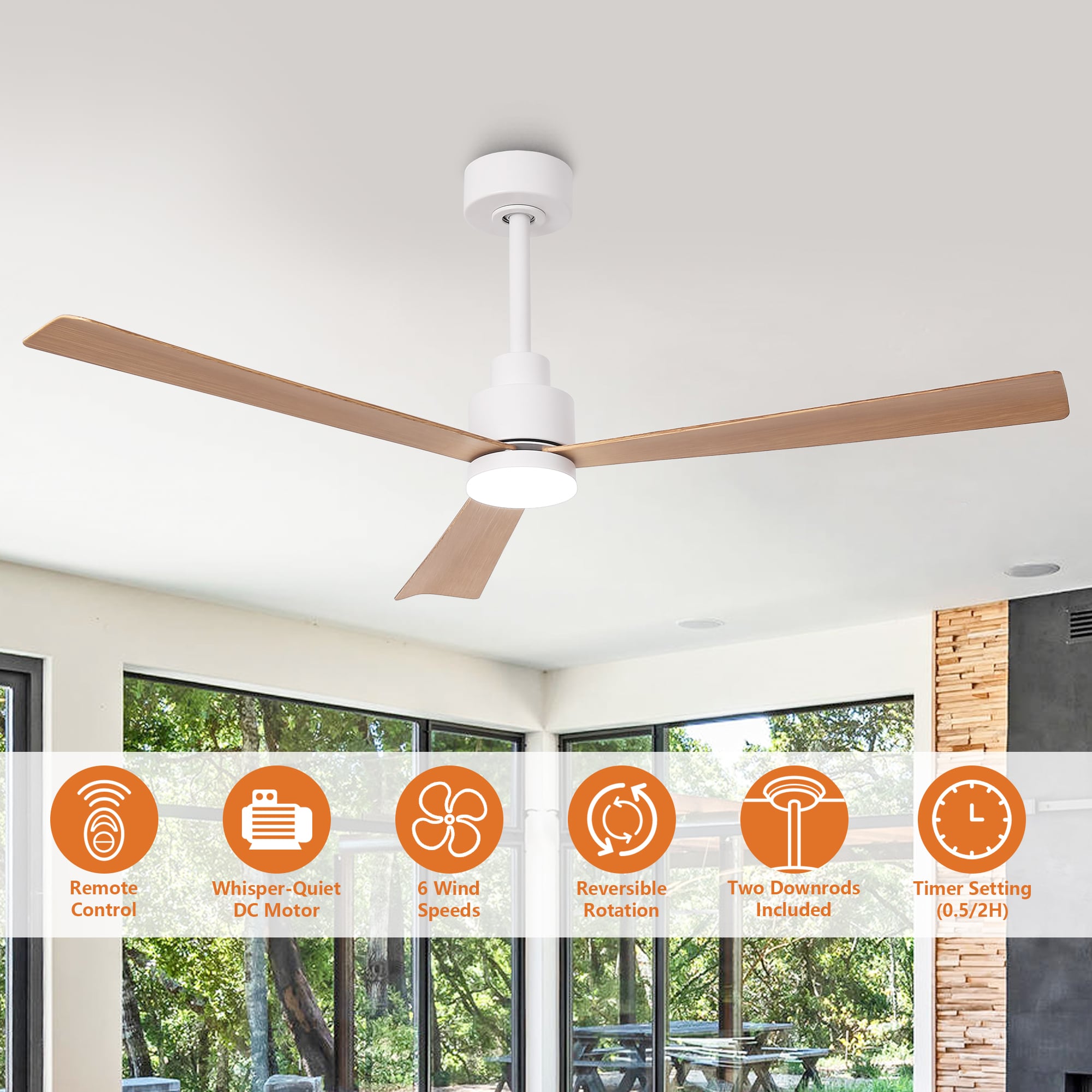 Parrot Uncle F6014WH Ceiling-Fans - View #4