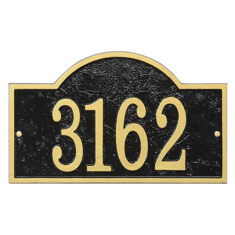 Whitehall FEA1BG 7-1/4-in H x 12-in W Black/Gold Aluminum Address plaque