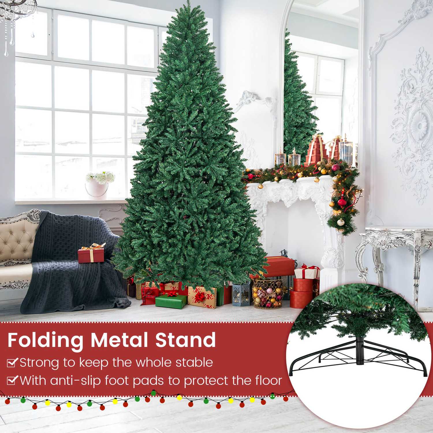 Costway CSHY000394 Artificial-Christmas-Trees - View #9