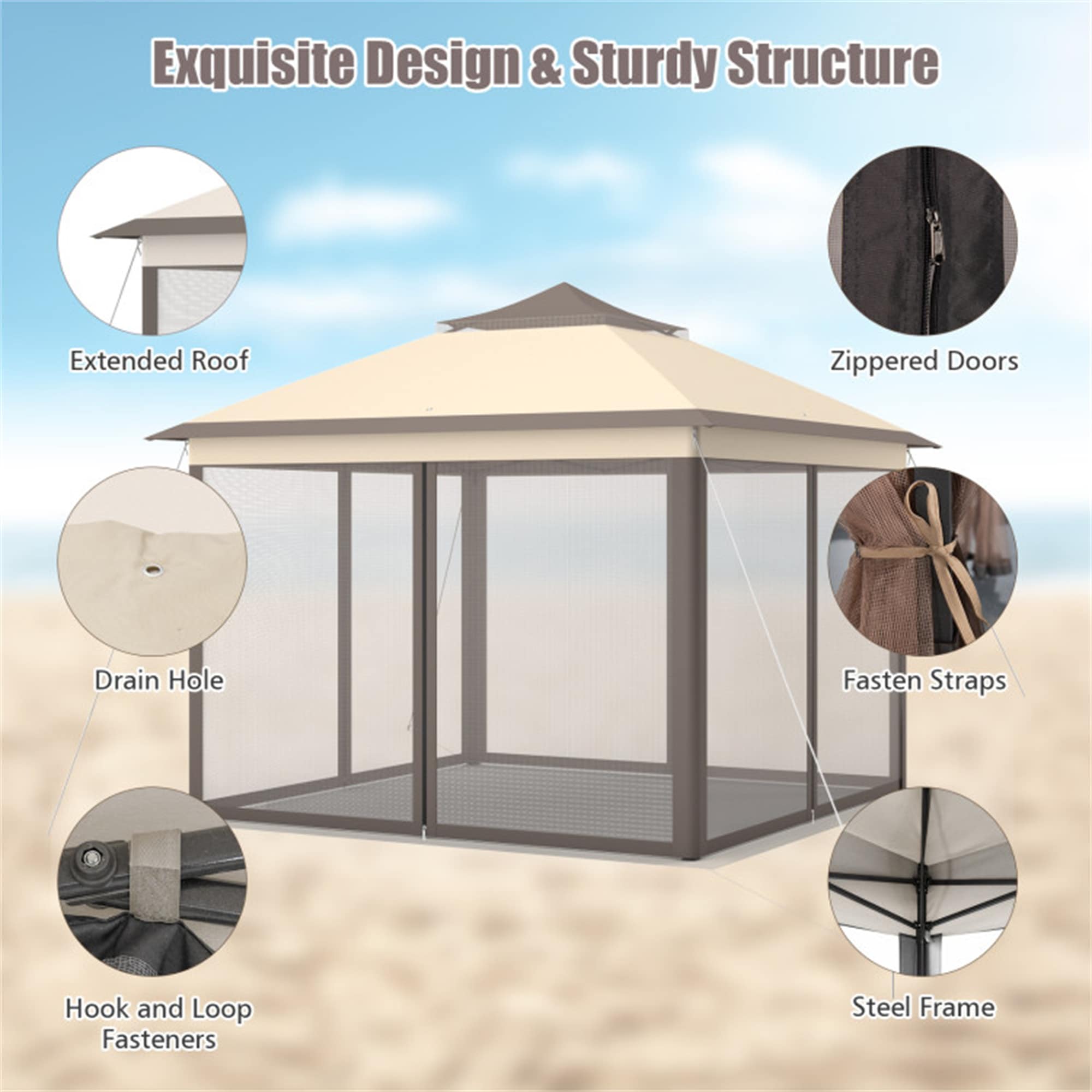 BABOOM BOM-10470CF-CO Wood-Resin-Gazebos - View #7