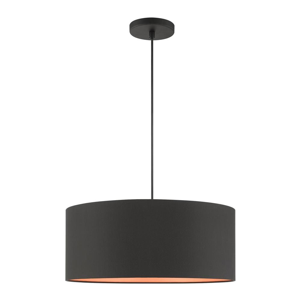 Livex Lighting 45610-04 Sentosa 3 -Light Black Modern/contemporary Drum Medium Hanging Pendant light