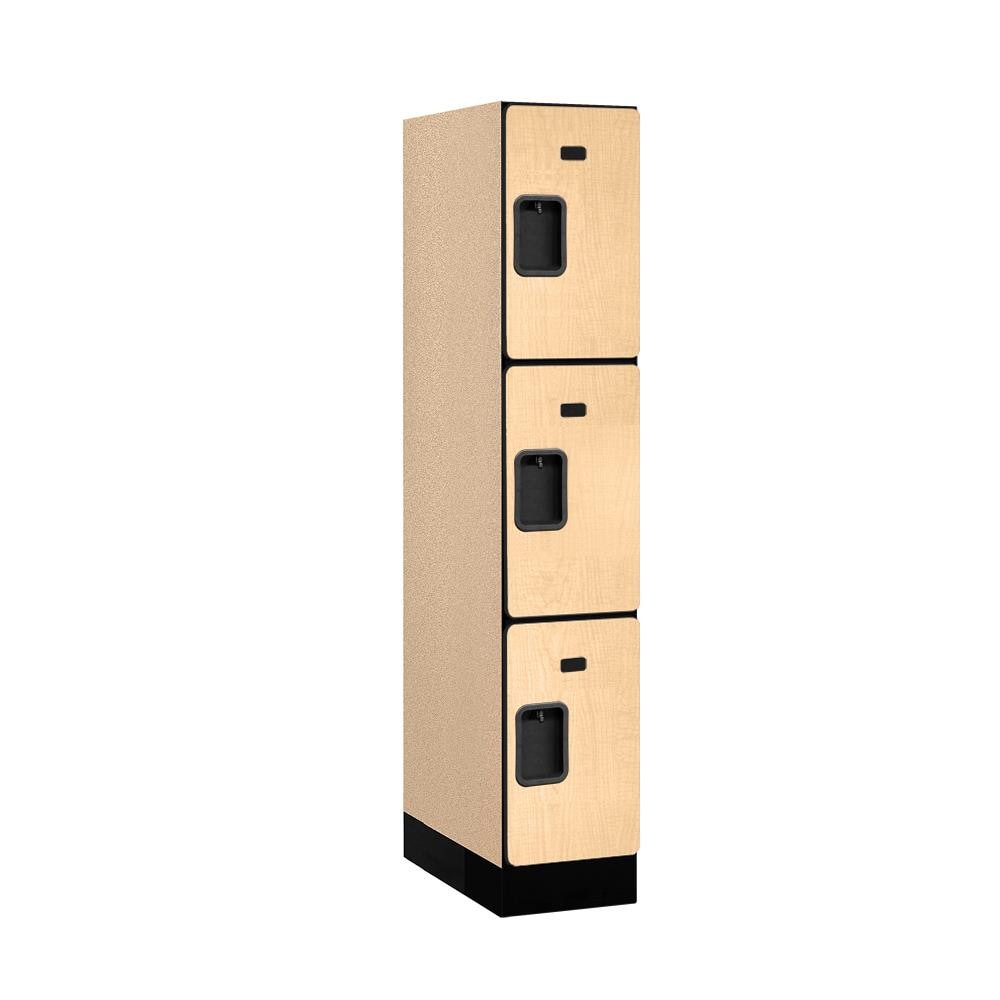 SALSBURY INDUSTRIES 33151MAP 12 -in Wide Triple Tier Designer Wood Locker- 1 Wide- 5 -ft High- 21 -in Deep- Maple