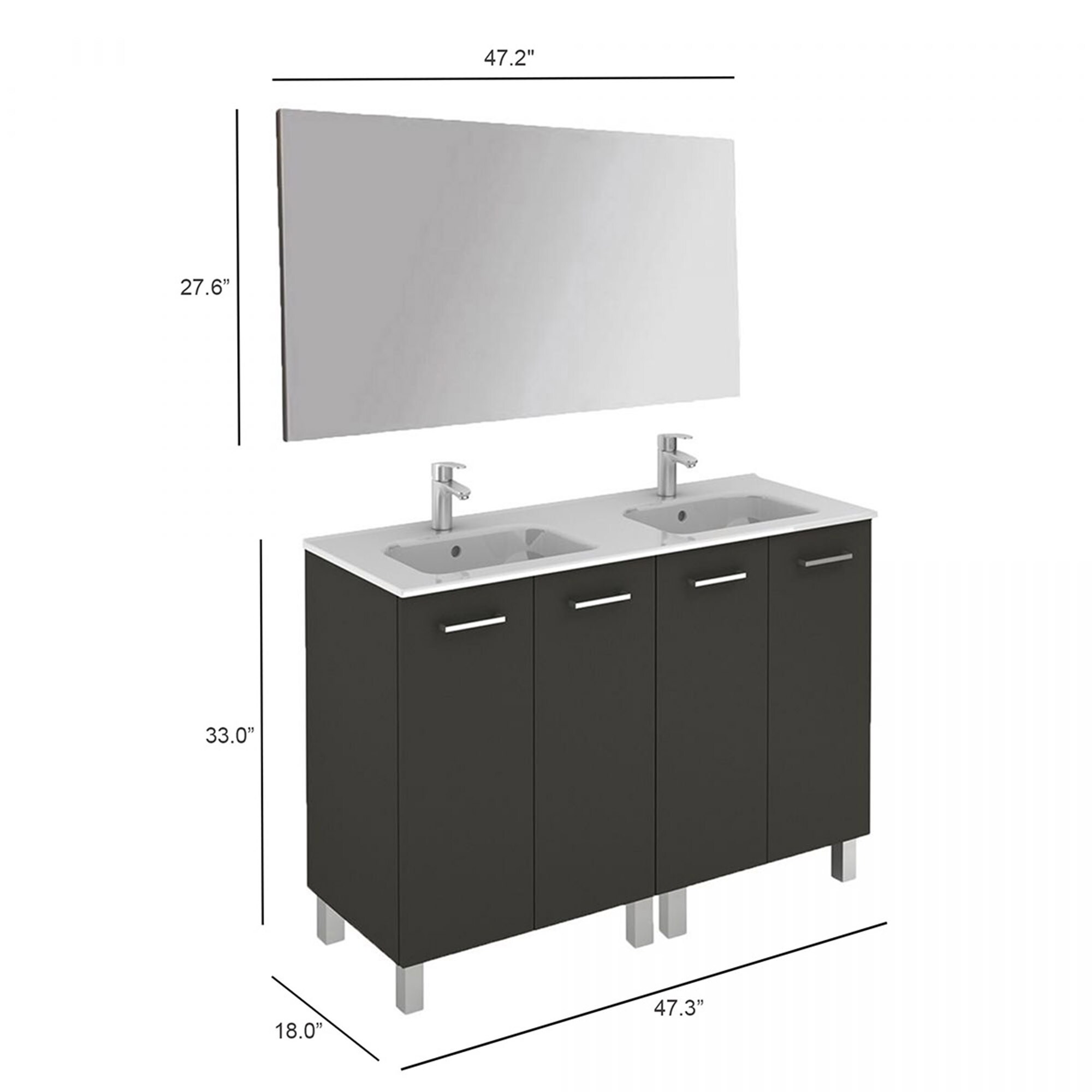 WS Bath Collections LOGIC 120 PACK 1 AN Bath-Vanity-Combo - View #5