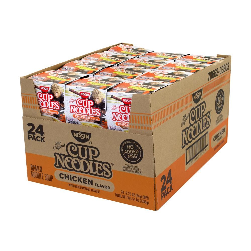 Nissin Cup Noodles Chicken Flavor Ramen Noodle Soup, 2.25 oz, 24 Count ...