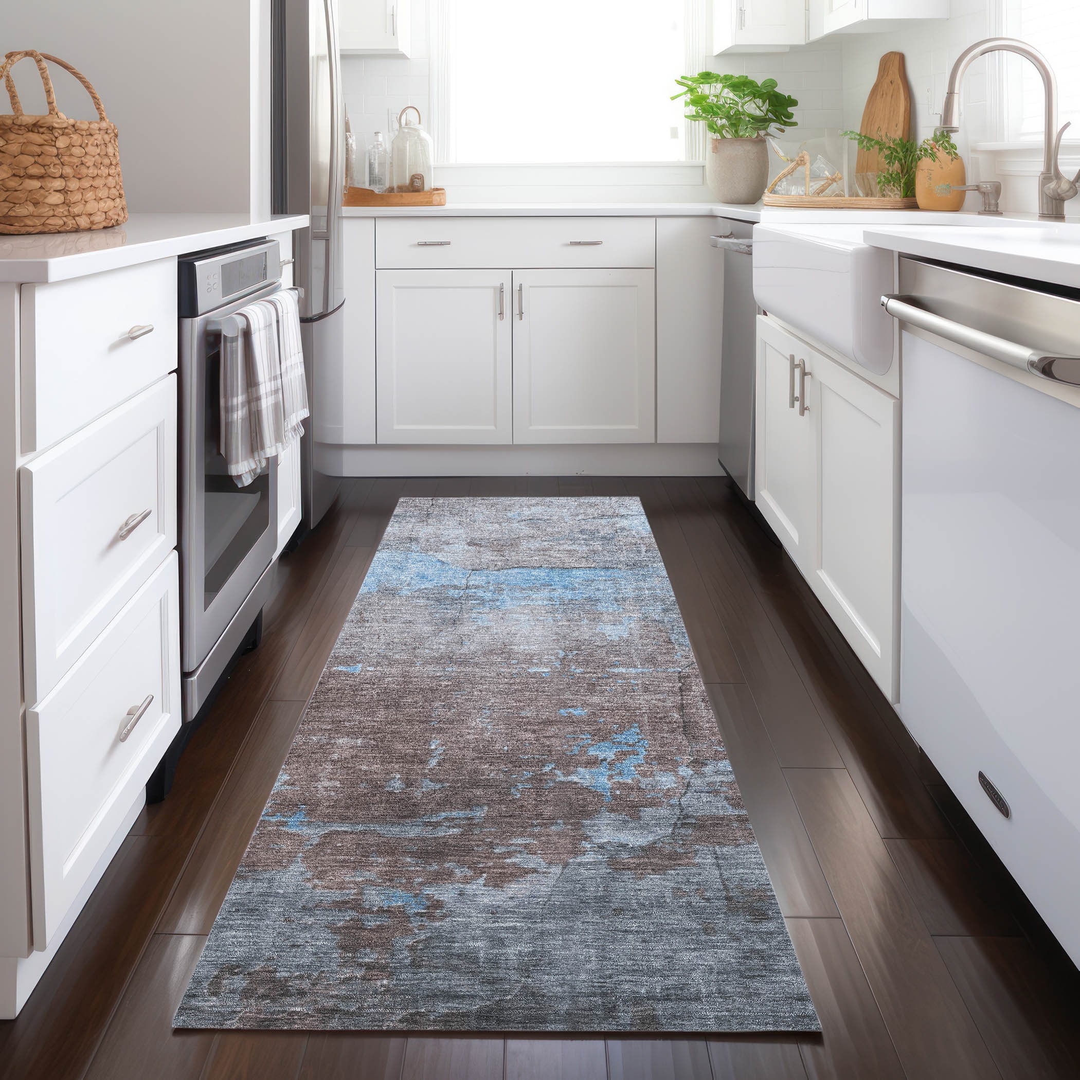 Addison Rugs ACN1780SK2X8 Chantille ACN1780SK 2 x 7 (ft) Loomed Sky Rectangular Indoor/Outdoor Machine washable Pet Friendly Area rug