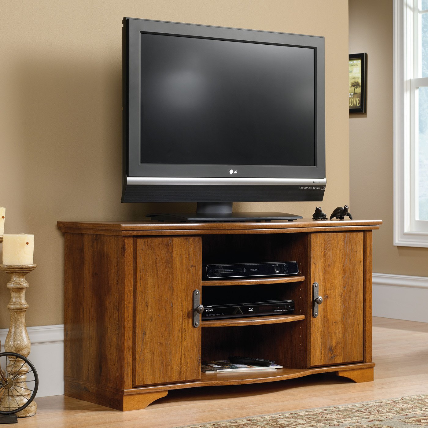 Sauder Harvest Mill Abbey Oak TV in the TV Stands department at