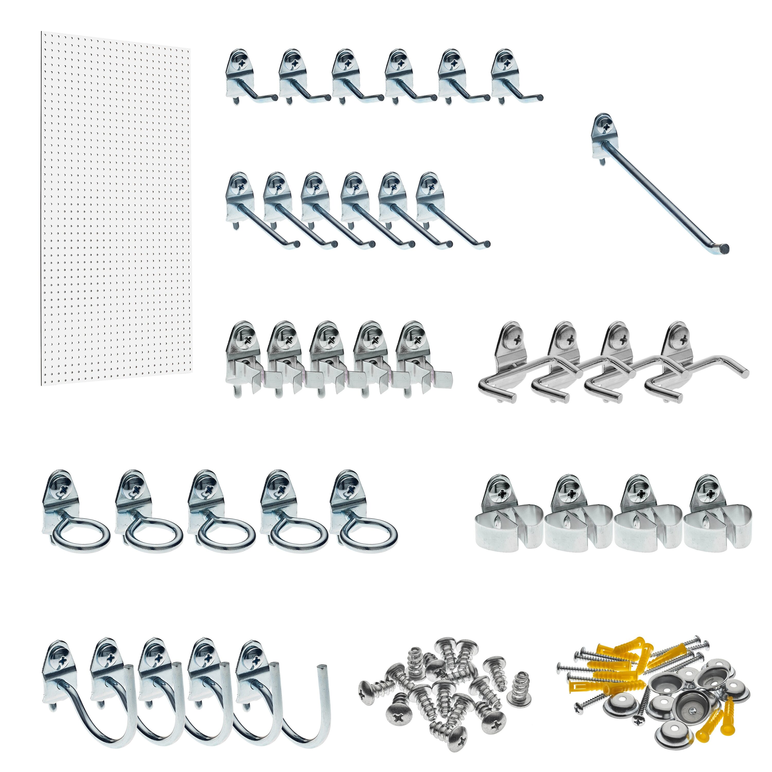 Triton Products PEG36-WHT 37 -Piece Hardboard Pegboard kit in White 24-in W x 42-in H