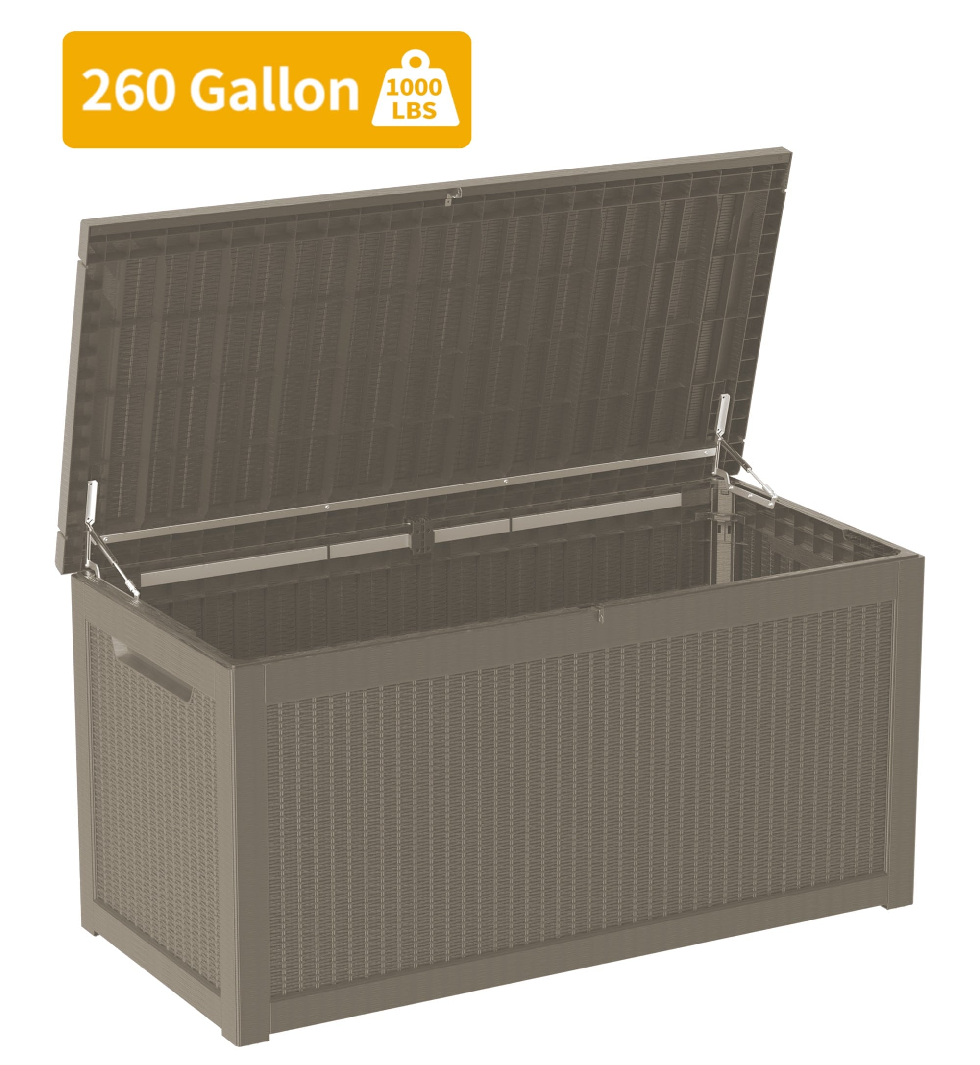 Mondawe WF-IP542 68-in L x 32-in 260-Gallon Light Coffee Plastic Deck Box