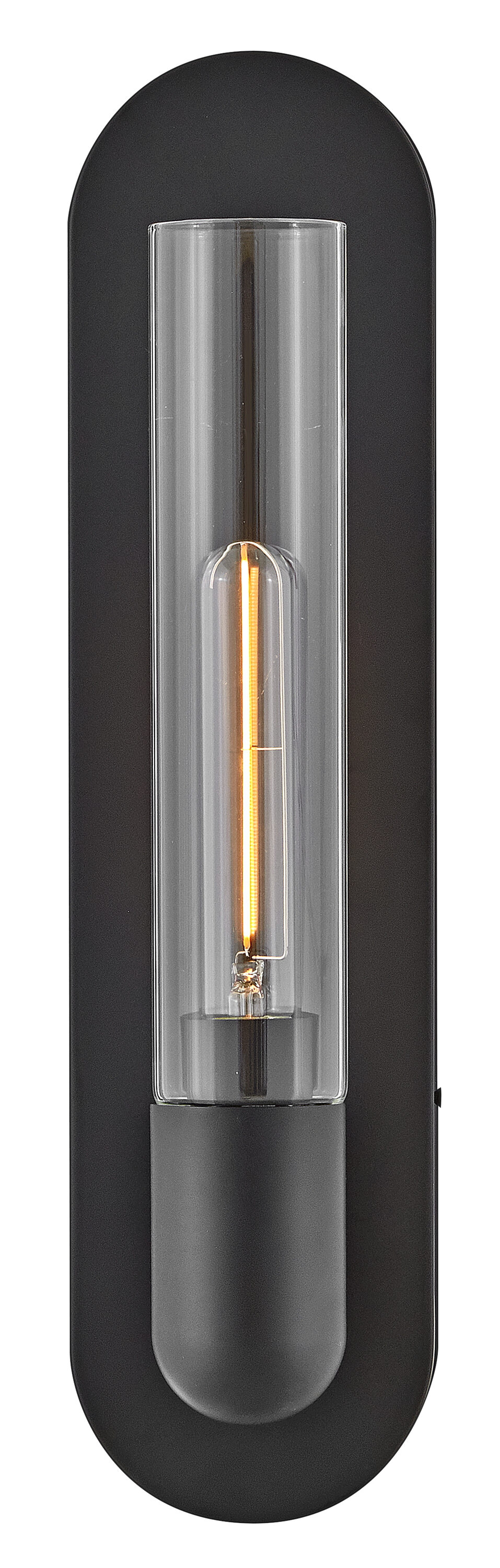 Black Dimmable Cylinder LED Wall Sconce with Clear Glass