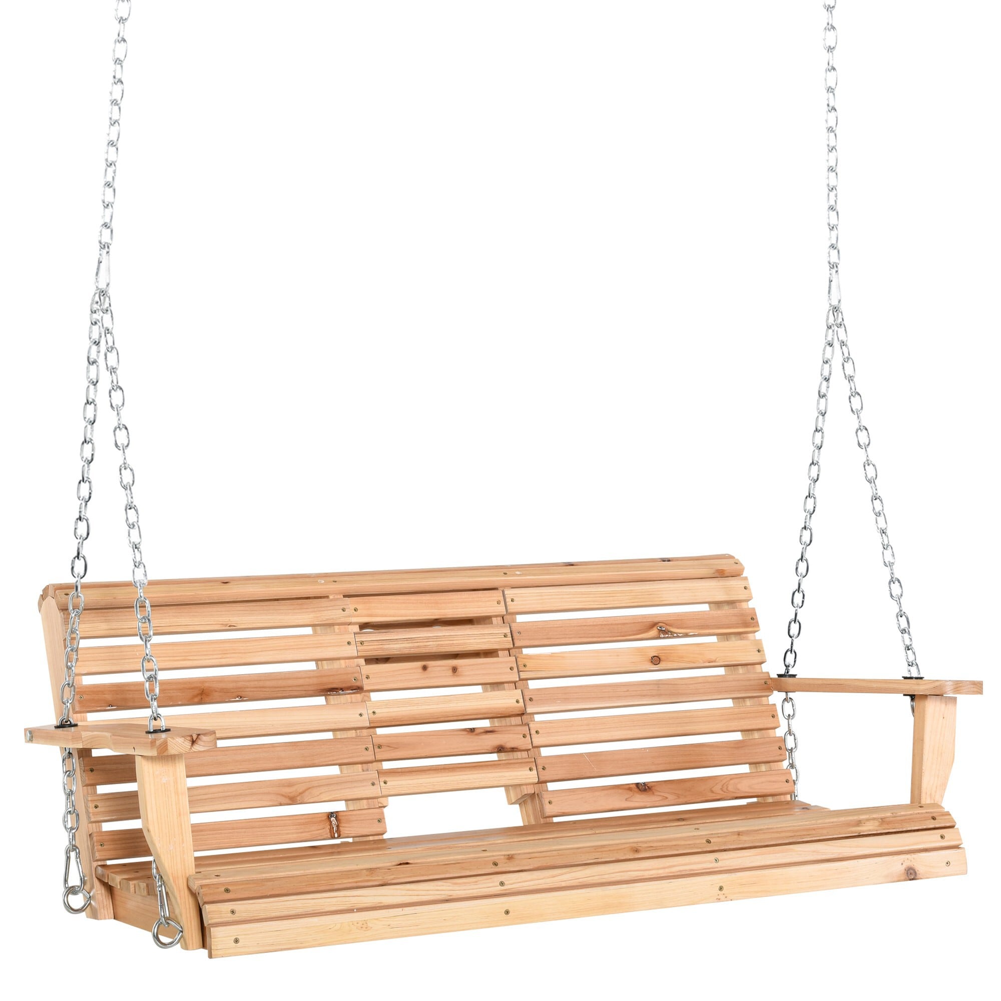 Miki Shinly AB-4123-277JJ 3-Person Swing Bench 3 -person Natural Wood Outdoor Swing