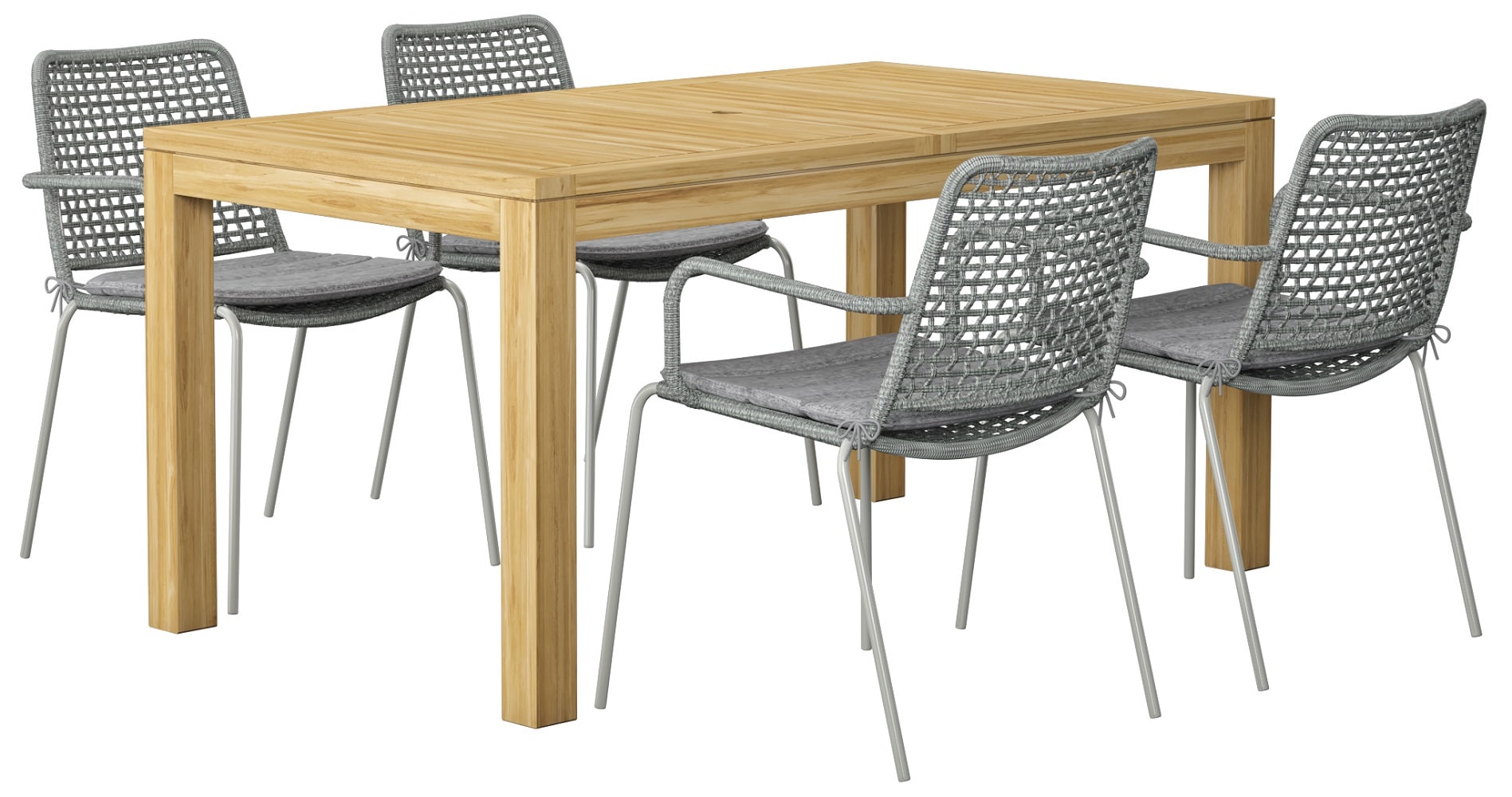 International Home IH-RINREC-5PC Amazonia Brown Contemporary/Modern Dining Room Set with Rectangular Table ( Seats 4 )