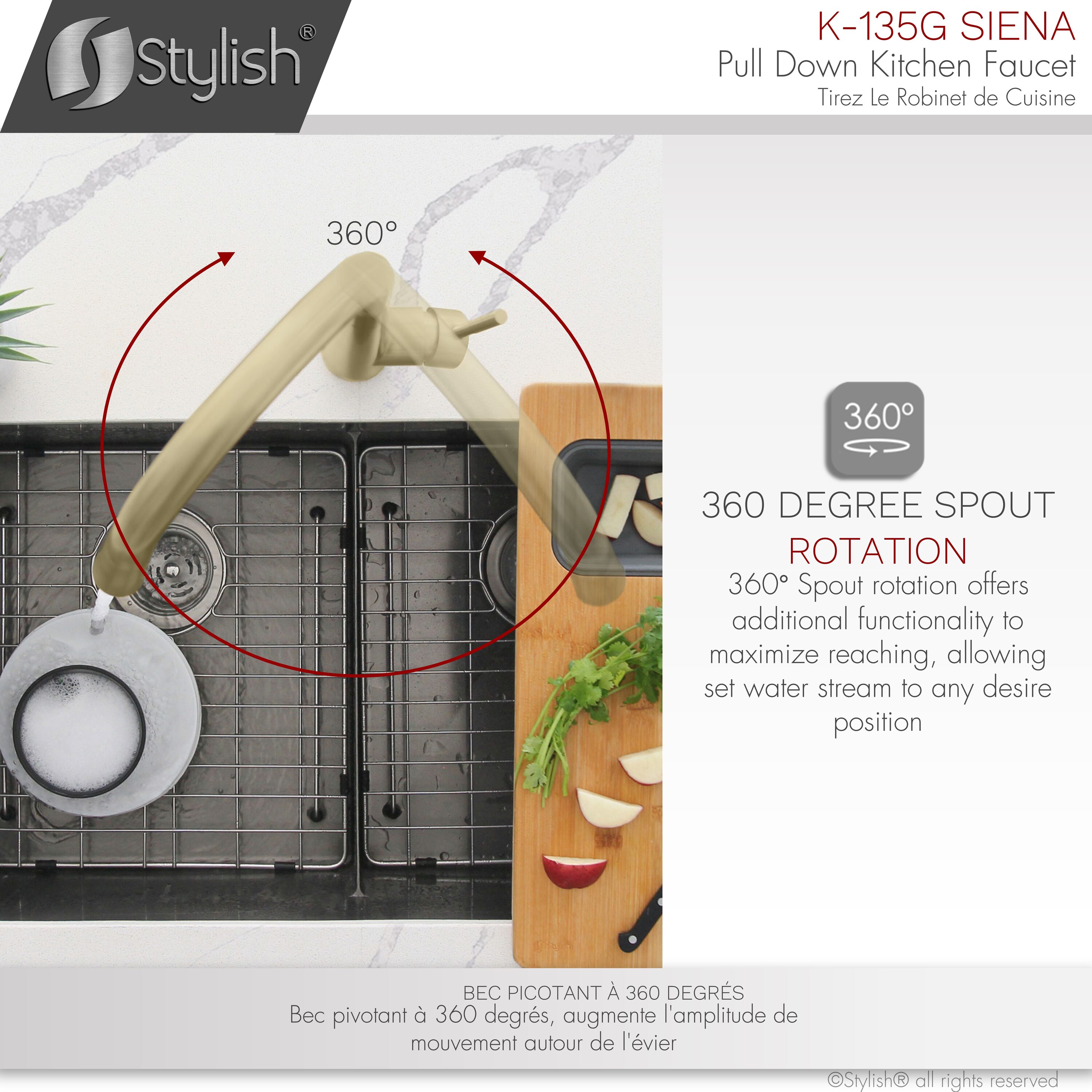 Stylish K-135G Kitchen-Faucets - View #4