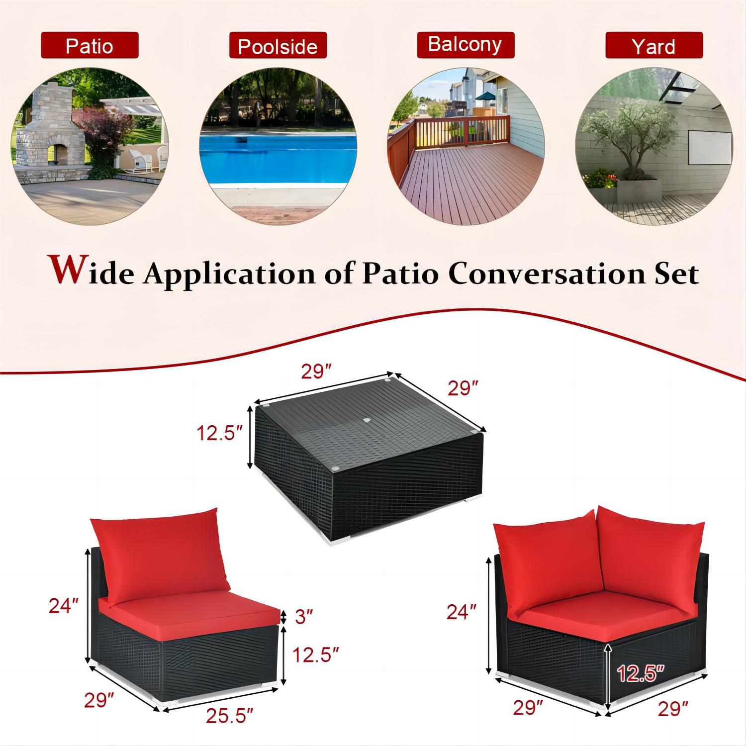 Forclover HYFAS03RE Patio-Conversation-Sets - View #5