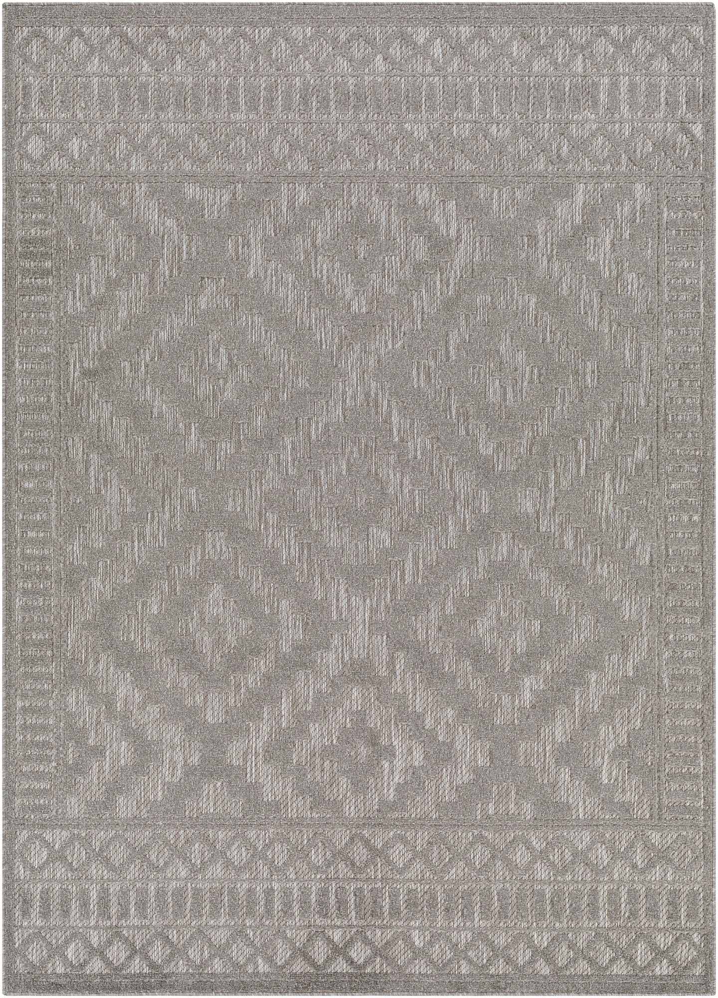 Livabliss SFG2307-679 San Diego 7 x 9 (ft) Polypropylene Taupe Rectangular Indoor/Outdoor Medallion Moroccan Area rug