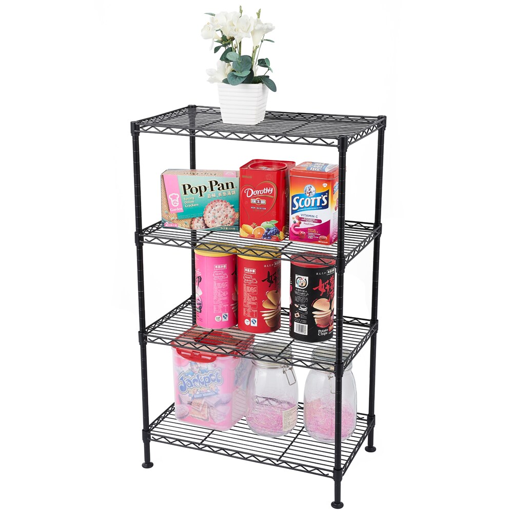 Winado 4-Tier Steel Freestanding Garage Storage Shelving Unit Black (19.69 in. W x 31.5 in. H x 11.81 in. D)