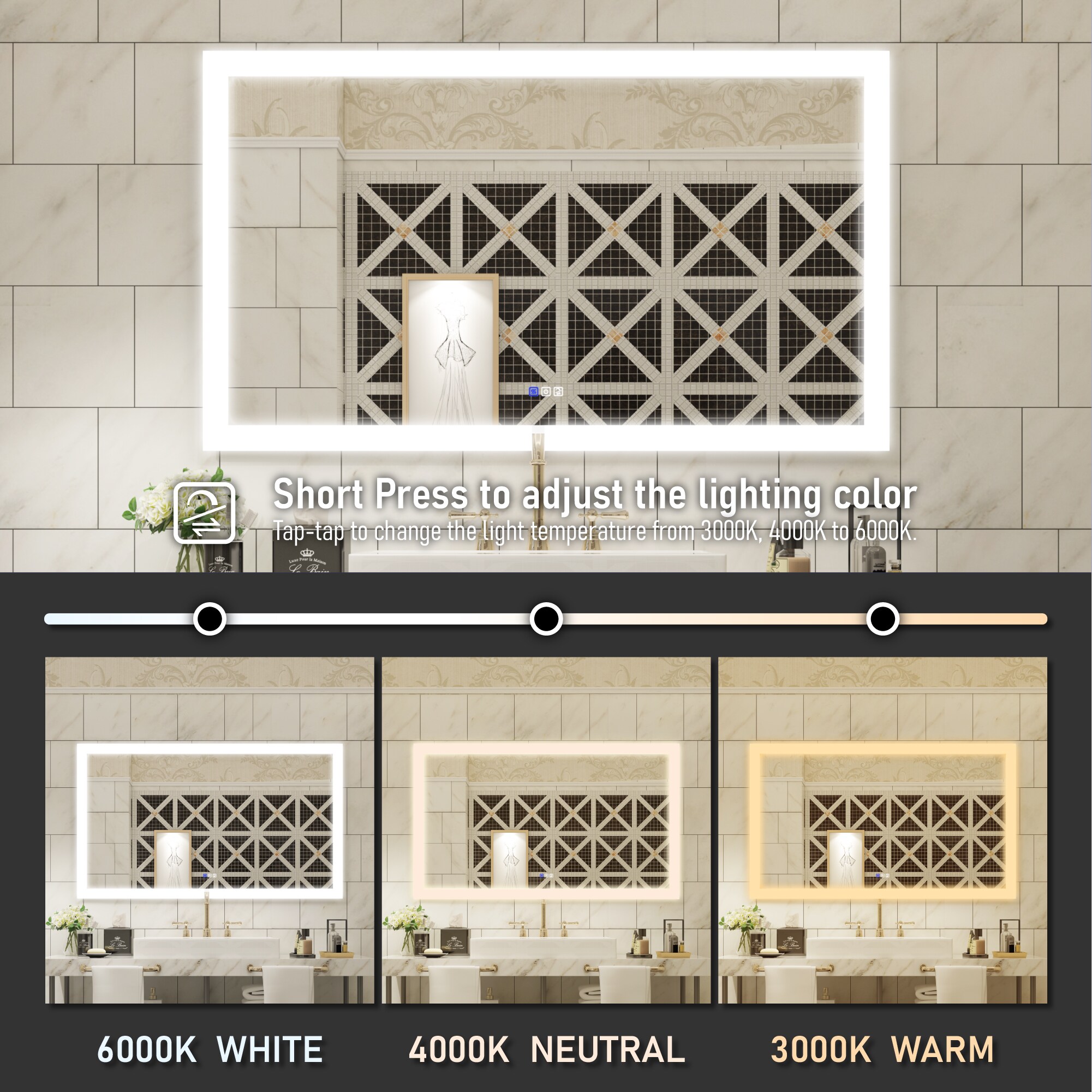 Forclover FLW-LP5532 Framed-Bath-Mirrors - View #5