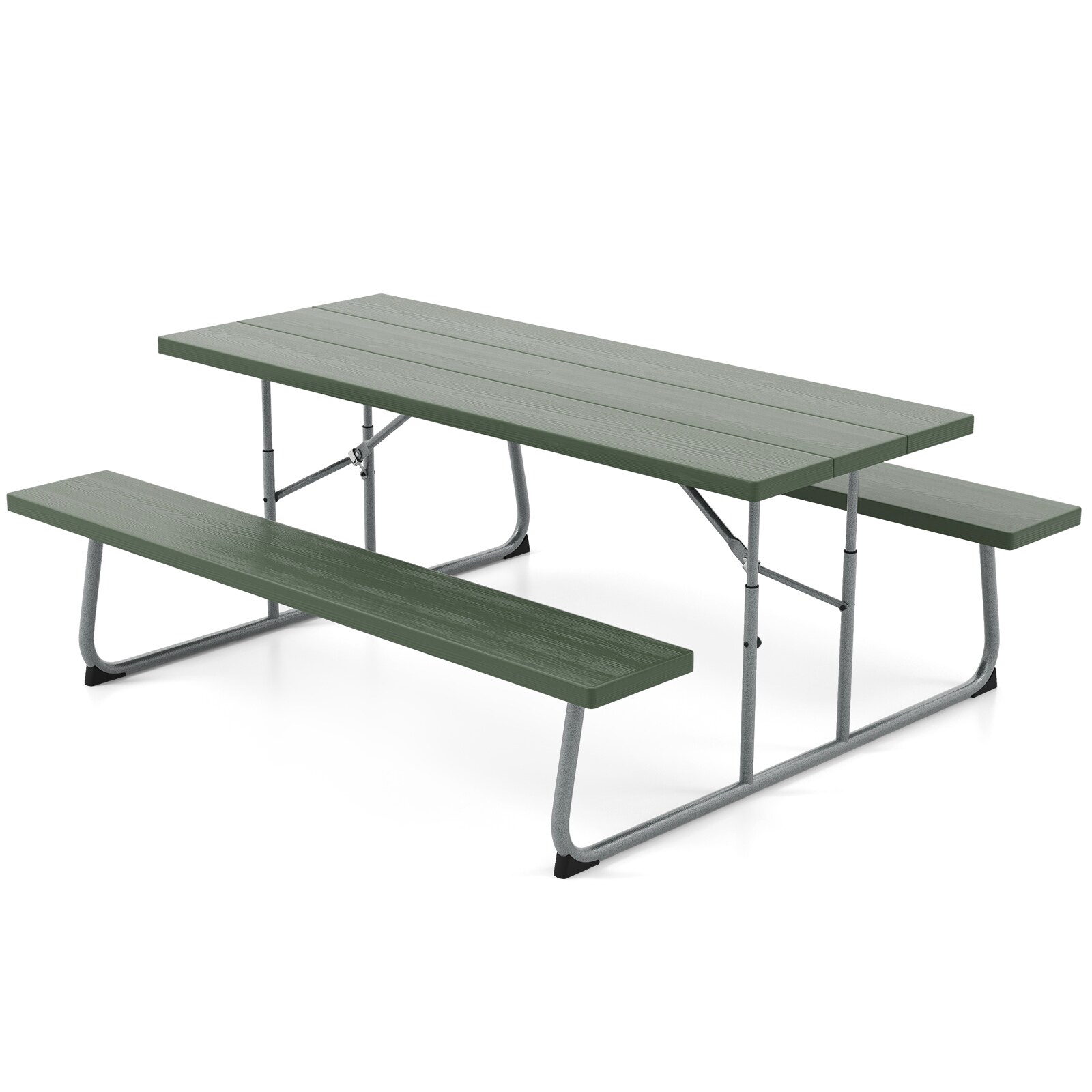 LIVIZA TDZ11267LS-X 72-in Green Plastic Rectangle Folding Picnic Table