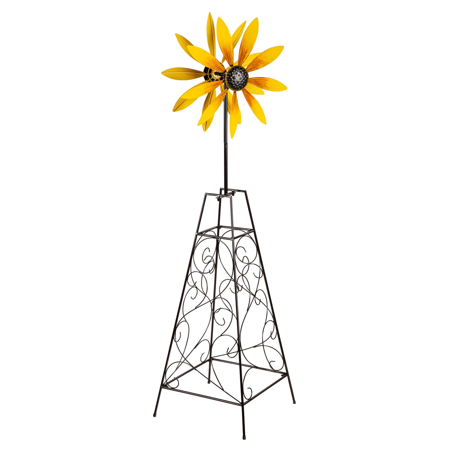 Evergreen 47M5051 15.35-Inches W x 55.91-Inches H Yellow Steel Garden Trellis For Climbing Plants For Roses For Tomatoes