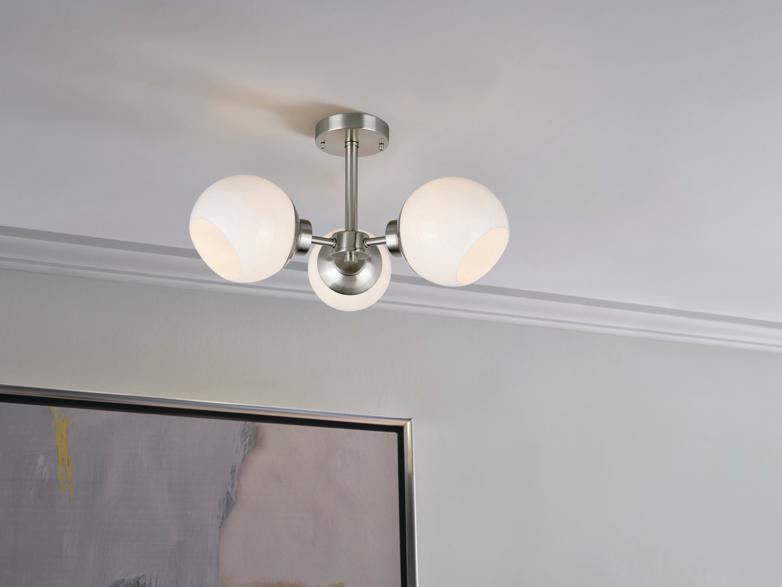 Origin 21 LFL8203AX-01 BN cyprus 3 -Light 18-in Brushed Nickel Semi Flush Mount Light