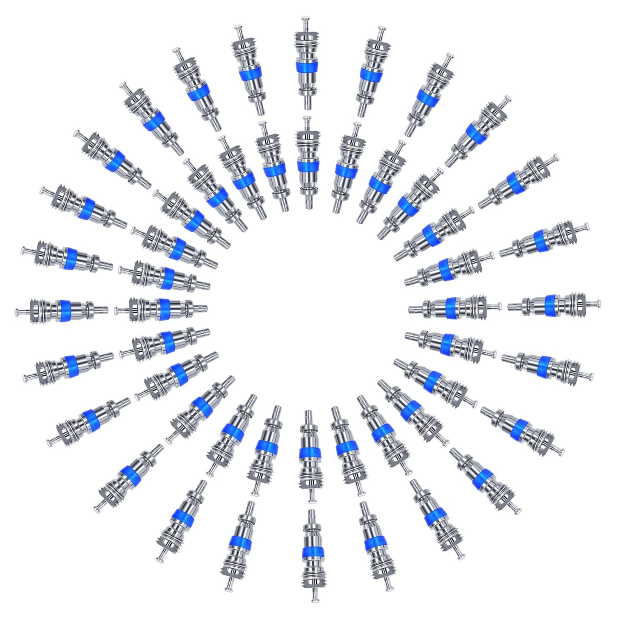 100-Pack High Pressure Teflon Seal Valve Core Kit Compatible R410A R32 R22 HVAC Refrigerant AC Replacement