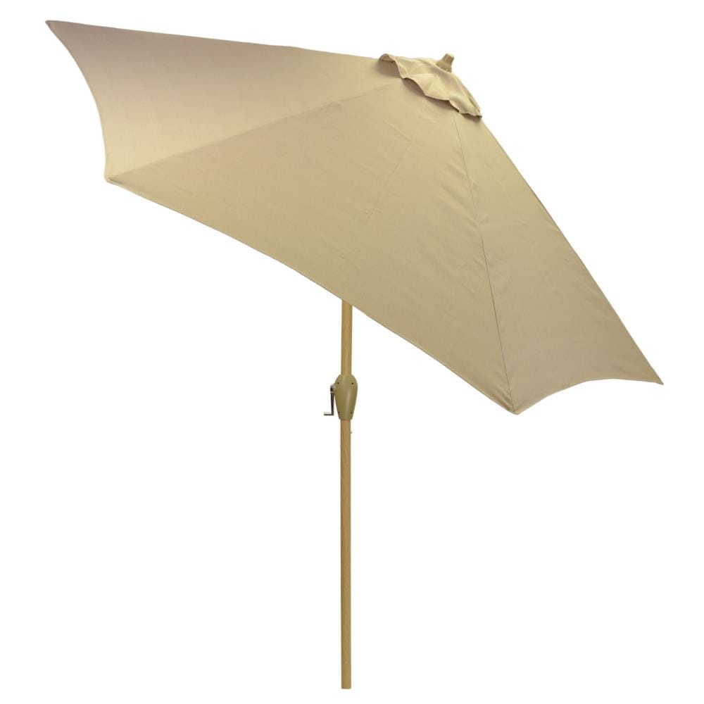Plantation Patterns 9960-012991LW 9-ft Tan Push-button Tilt Market Patio Umbrella