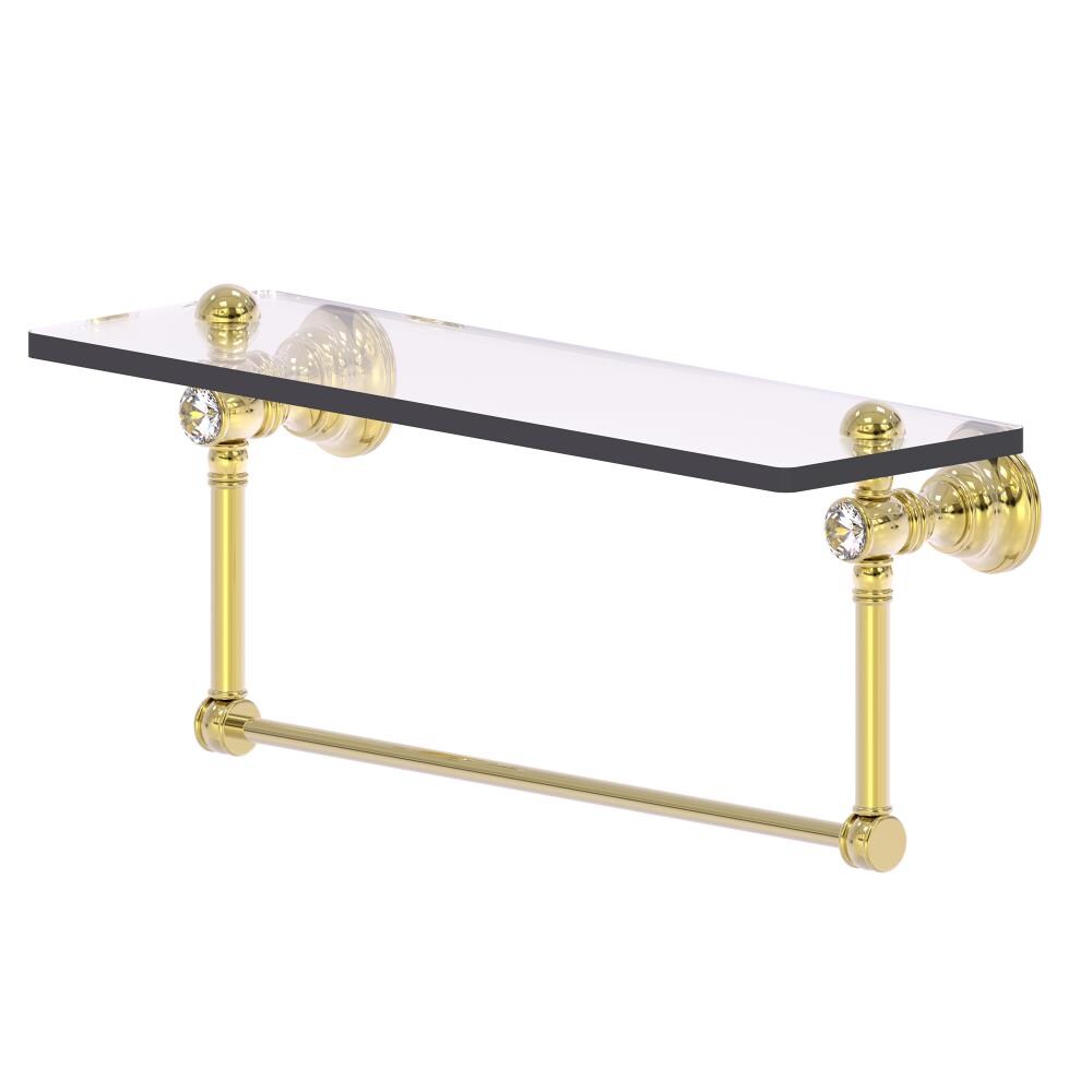 Allied Brass CC-1-16-TB-UNL Carolina Crystal Unlacquered Brass Wall mount Bathroom Shelf ( 16-in x 7-in x 5-in )
