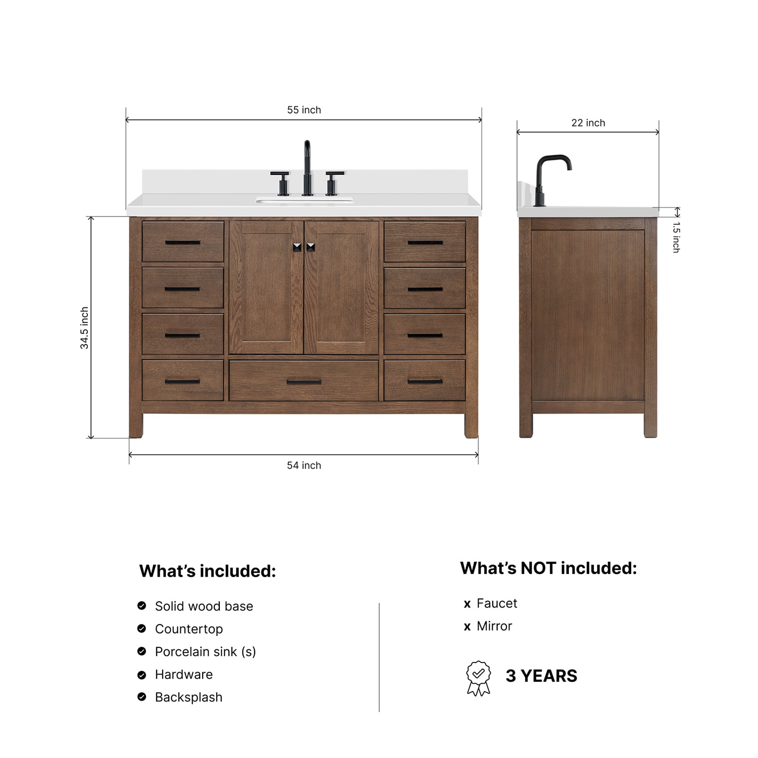 ARIEL A055SWQRVOBRO Bath-Vanity-Combo - View #4