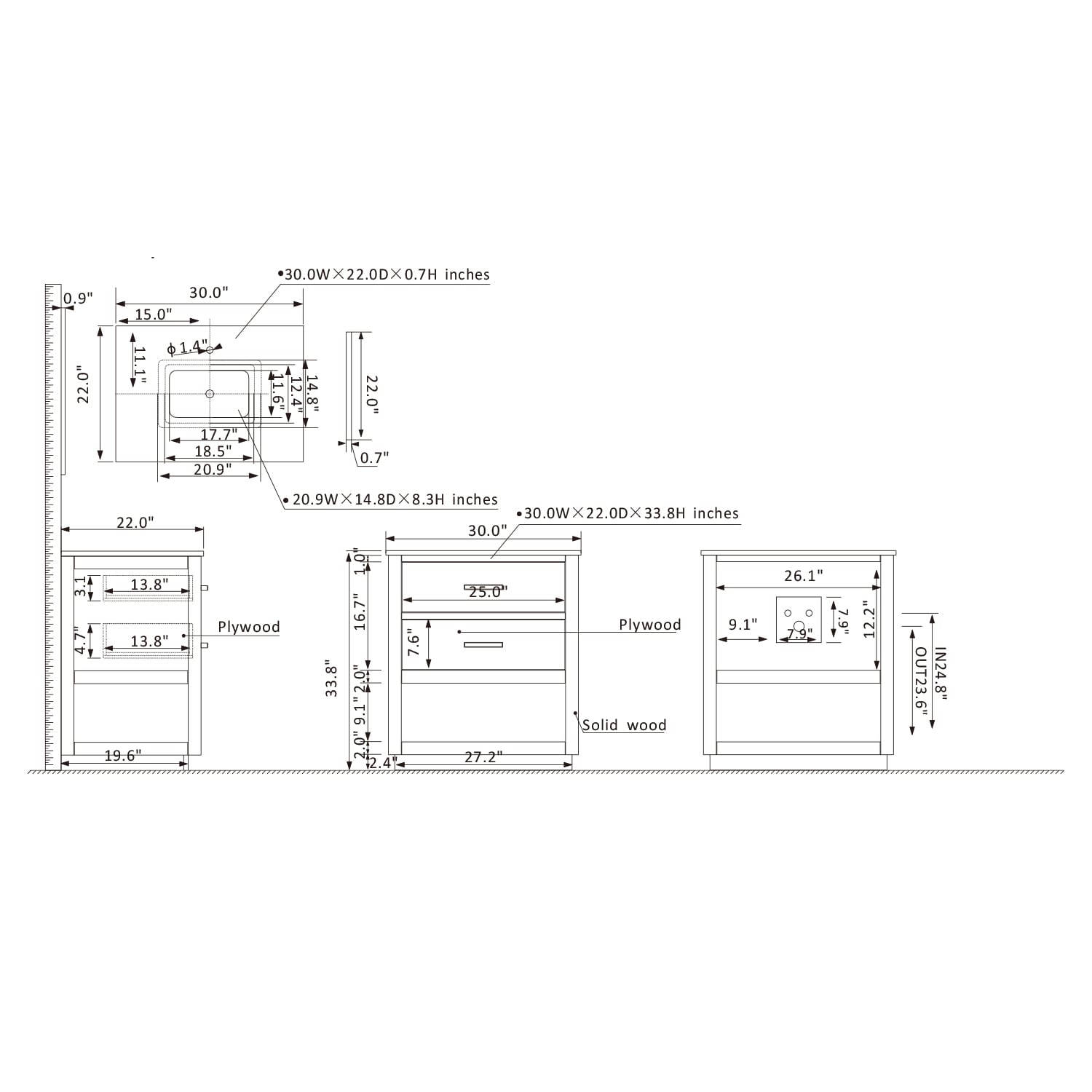 Altair 532030-GR-CA-NM Bath-Vanity-Combo - View #10