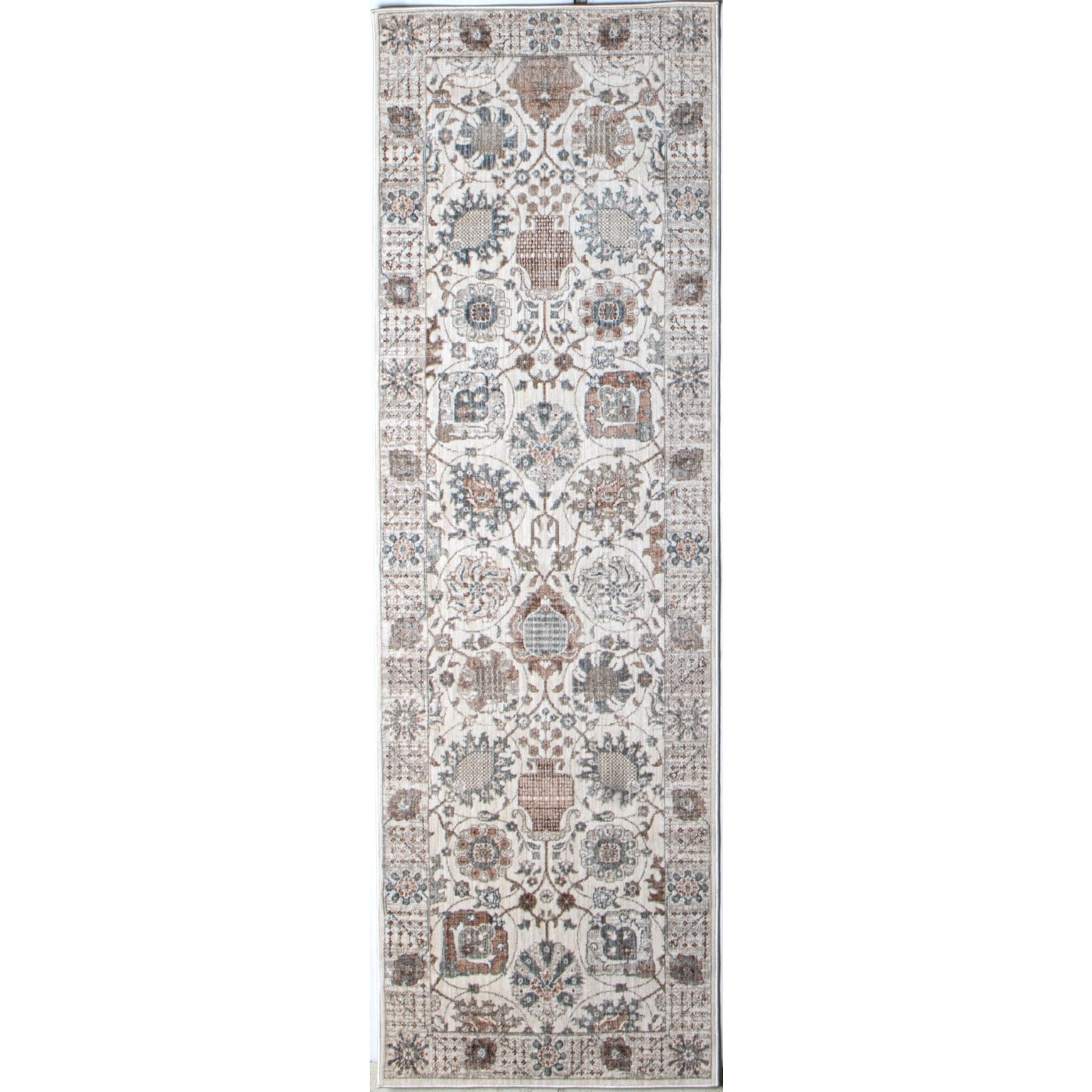 Bashian 649652311296 Legacy 3 x 8 (ft) Polyester Ivory Rectangular Indoor Geometric Runner rug