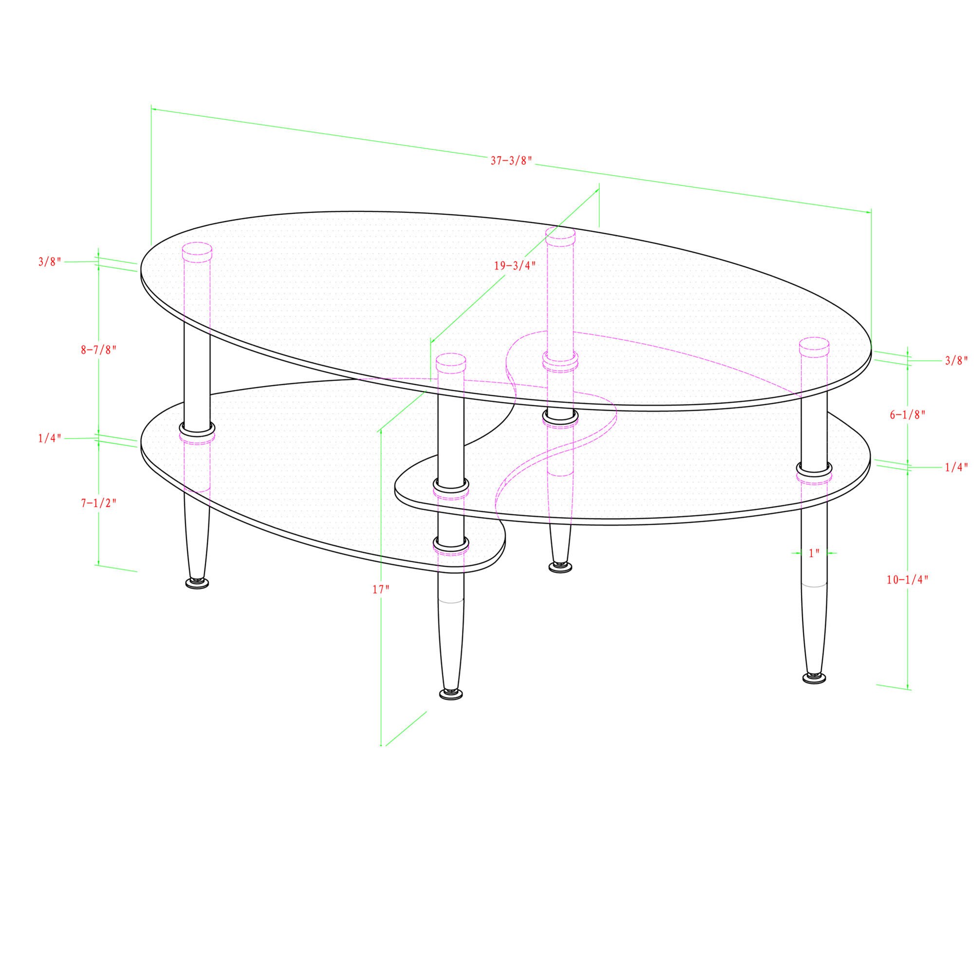 Walker Edison C38B4 Coffee-Tables - View #4
