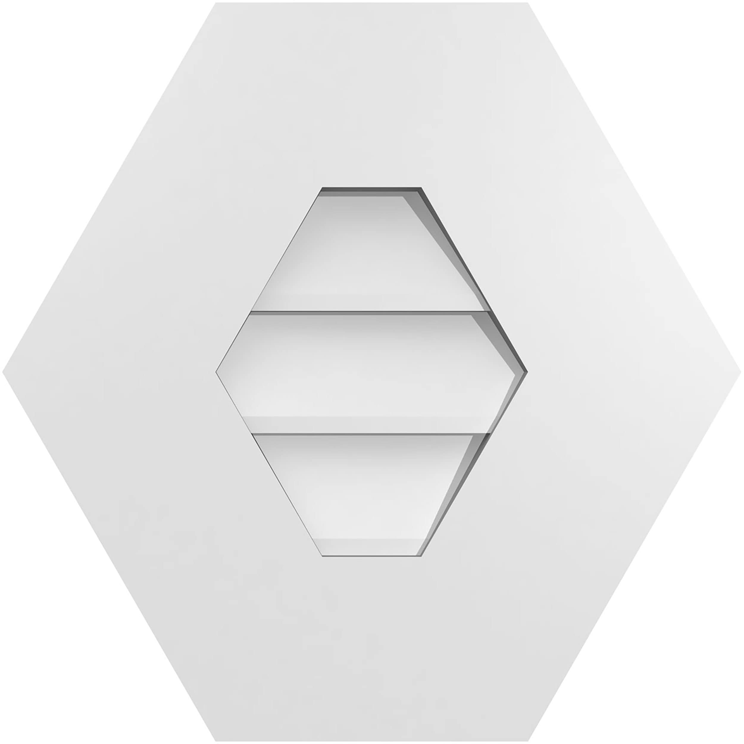 Ekena Millwork GVPHP14X1401SN 14-Inches x 14-Inches Off-white Peaked PVC Gable Louver Vent