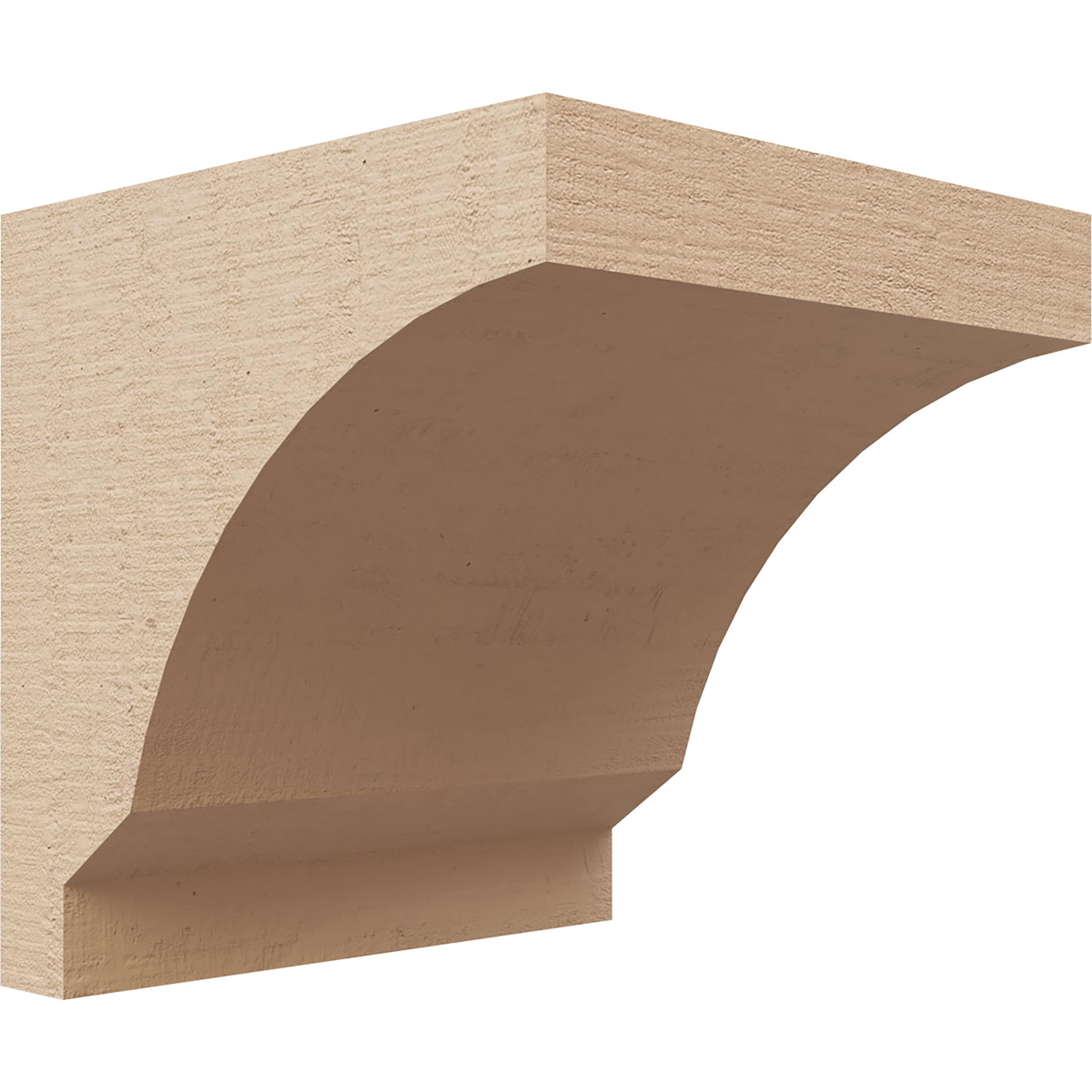 Ekena Millwork CORU04X04X04MOARCPR 4-in x 4-in x 4-in Rough Cedar Woodgrain TimberThane Primed Urethane Paintable/Stainable Corbel