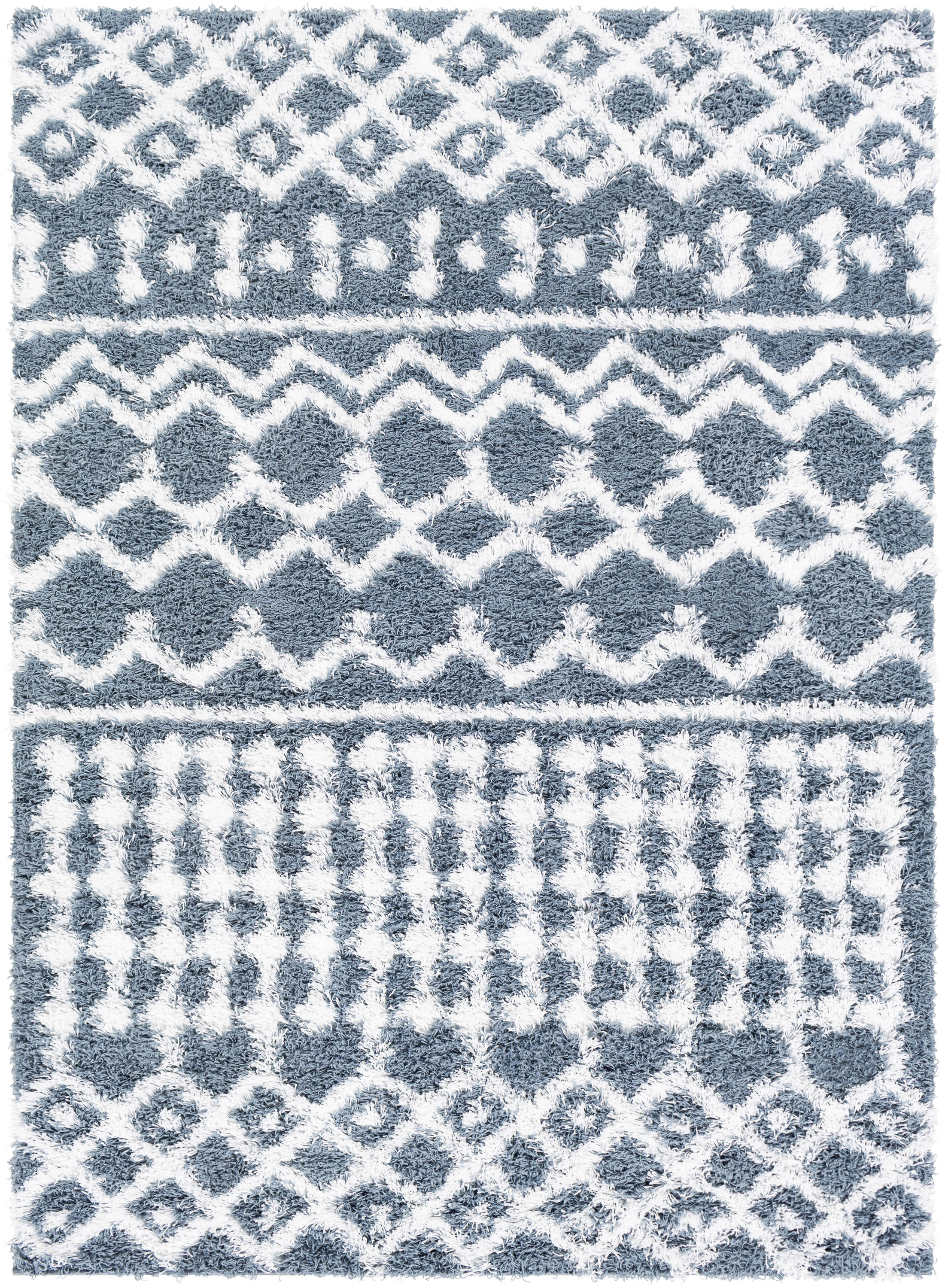 Livabliss USG2311-5373 Urban Shag 5 x 7 (ft) Polypropylene Denim Rectangular Indoor Trellis Global Area rug
