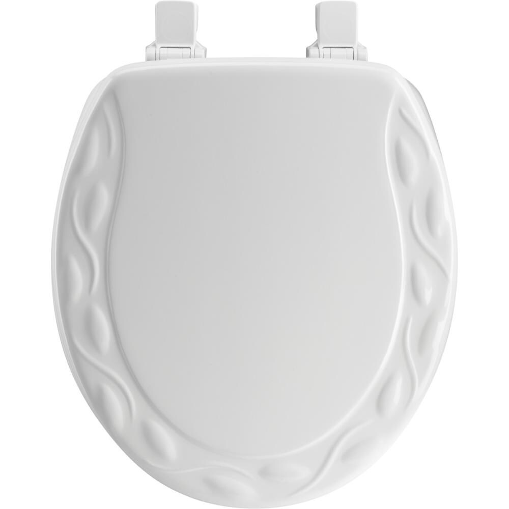 MAYFAIR   Soft Toilet Seat Easily Removes ROUND Padded with Wood Core,WHITE 