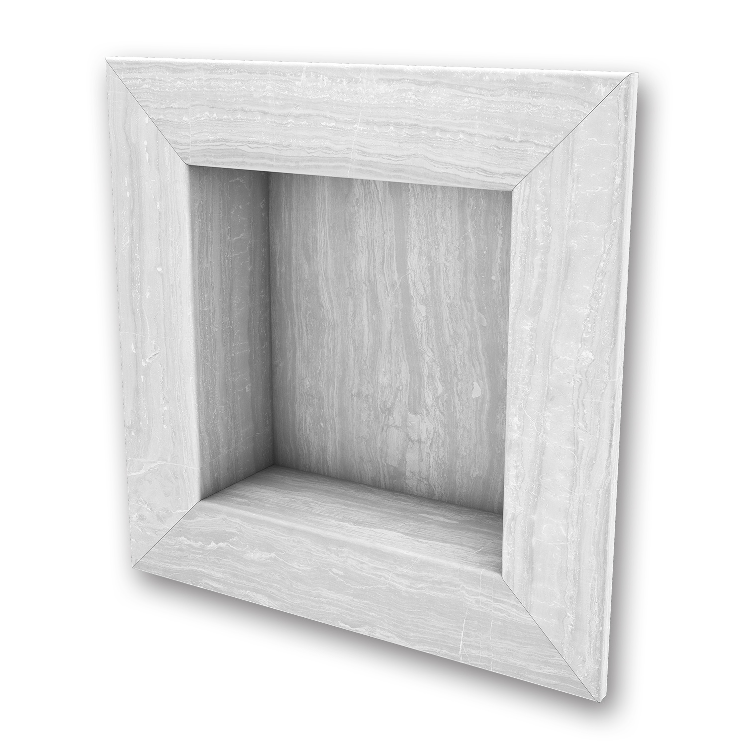 FlexStone FLXRSC1717SS 17 in x 17 in Square Recessed Shampoo Caddy in Silver Strata
