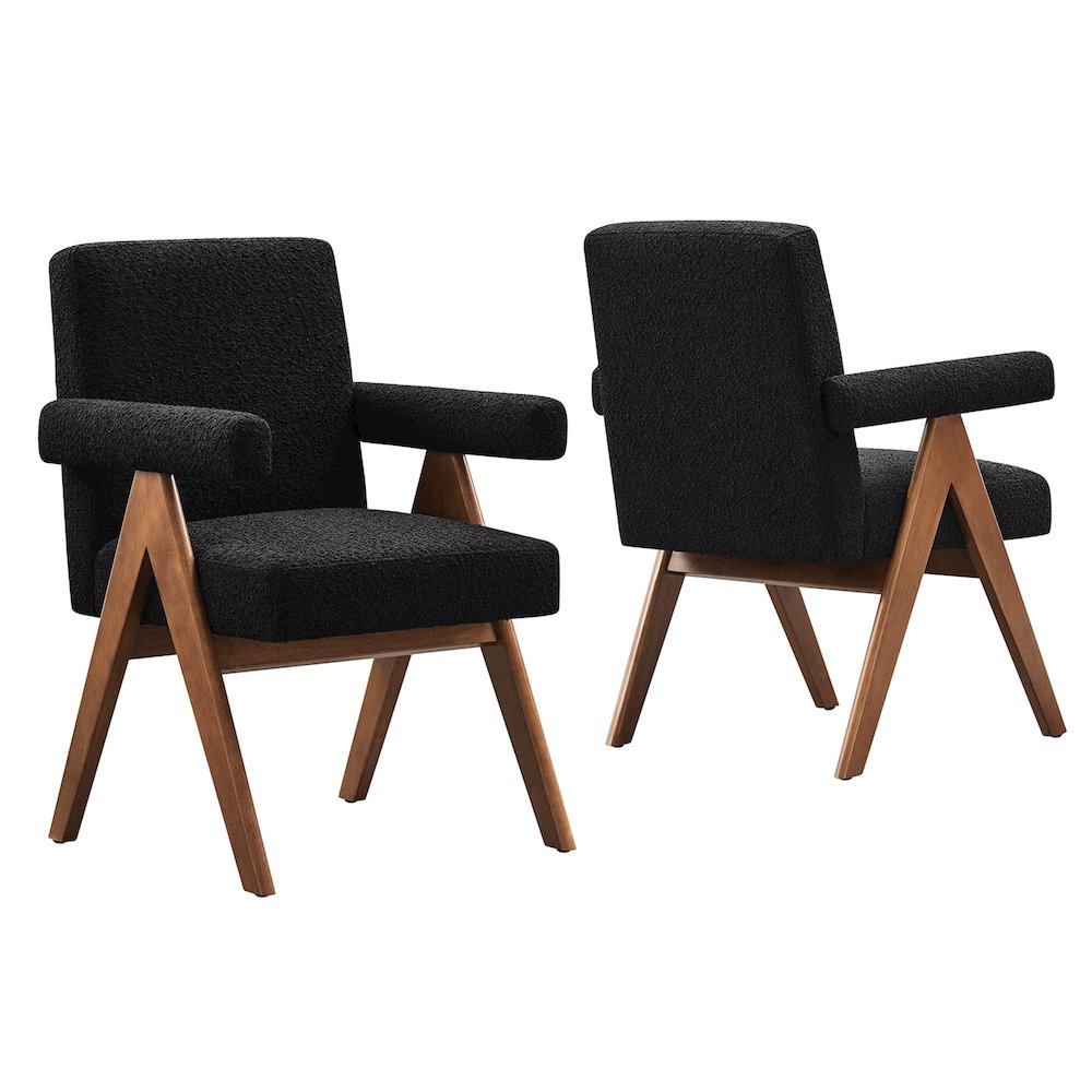 Modway BG3511013 Lyra Boucle Fabric Dining Room Chair Set of 2
