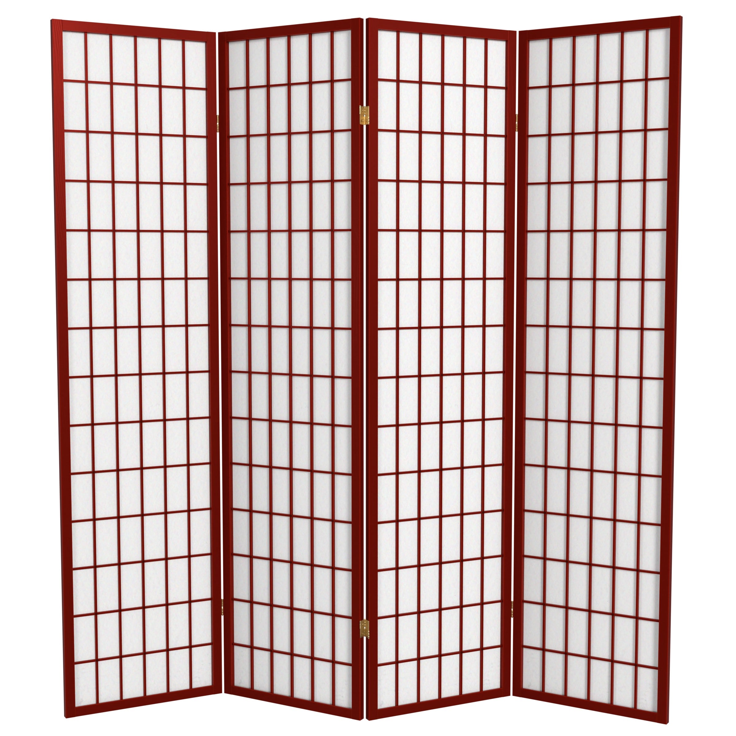 Oriental Furniture SSCWP-4P-RWD 4 -Panel Rosewood Wood Folding Shoji Style Room Divider