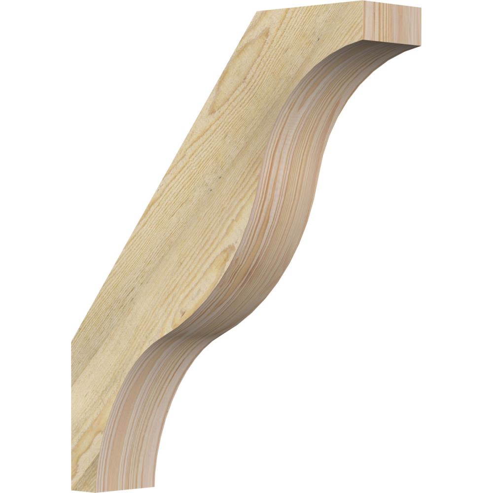 Ekena Millwork BRC04X18X22FST00RDF 4-in x 18-in x 22-in Douglas Fir Unfinished Wood Funston Rough Sawn Knee Brace